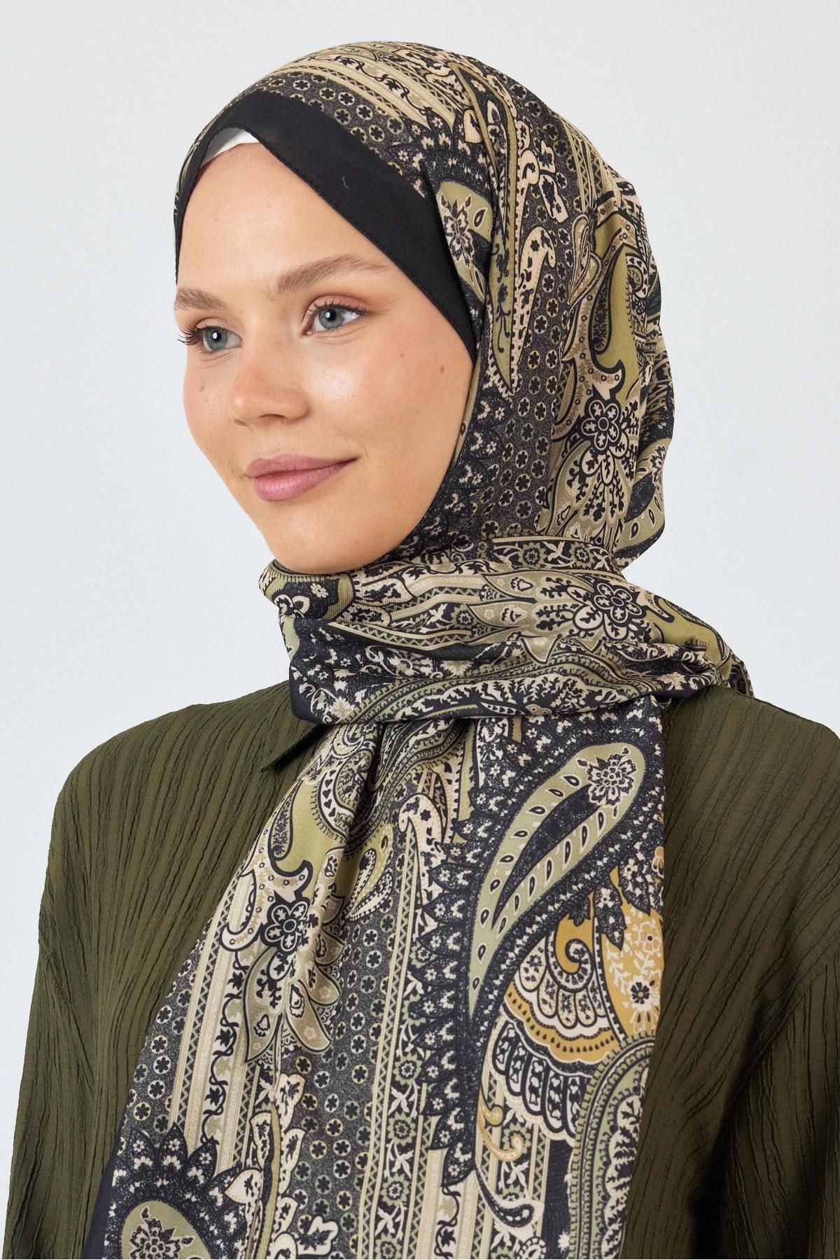 Rays Siyah Etnik Desenli Şal 4012