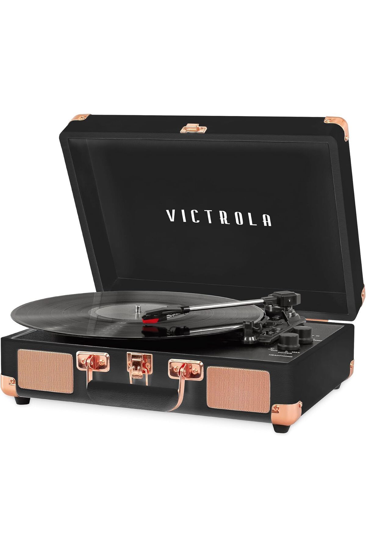 Victrola Vintage 3 Hızlı Bluetooth Taşınabilir Bavul Plak Çalar Dahili Hoparlörlerle