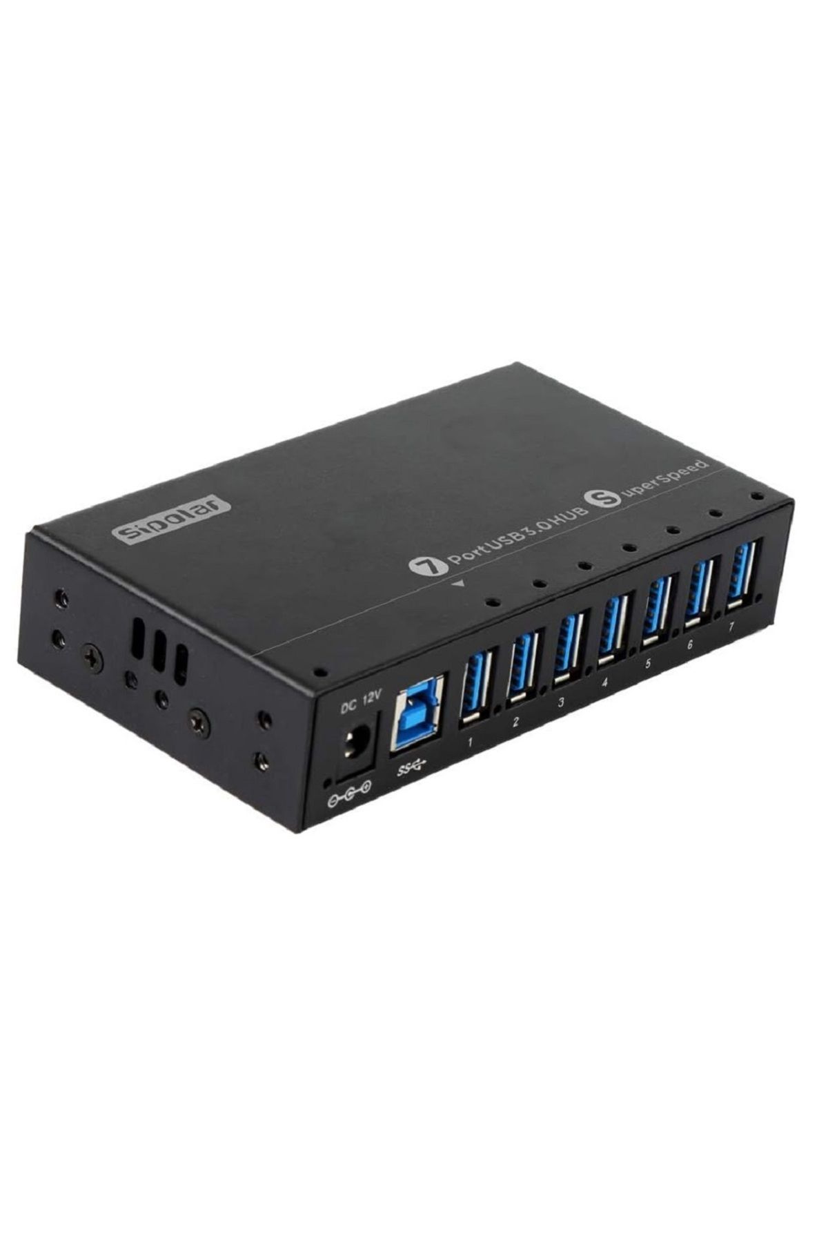 GÜMRÜK BEY 7 Portlu Süper Hızlı USB Şarj Veri Merkezi 12V 3A Çıkış Desteğiyle Güçlendirilmiş Metal Muhafazalı