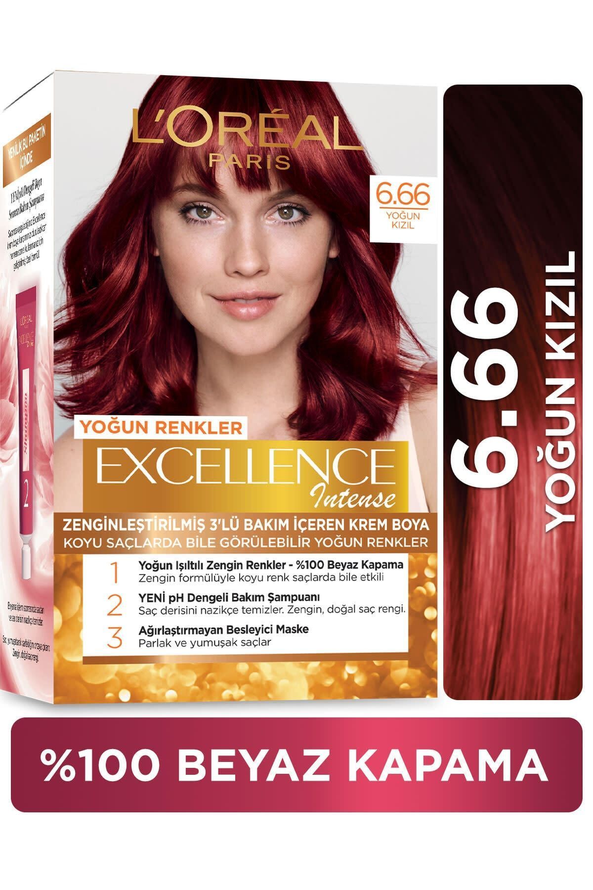 L'oreal Loreal Excellence Kit Saç Boyası İntense-6-66 Yoğun Kızıl