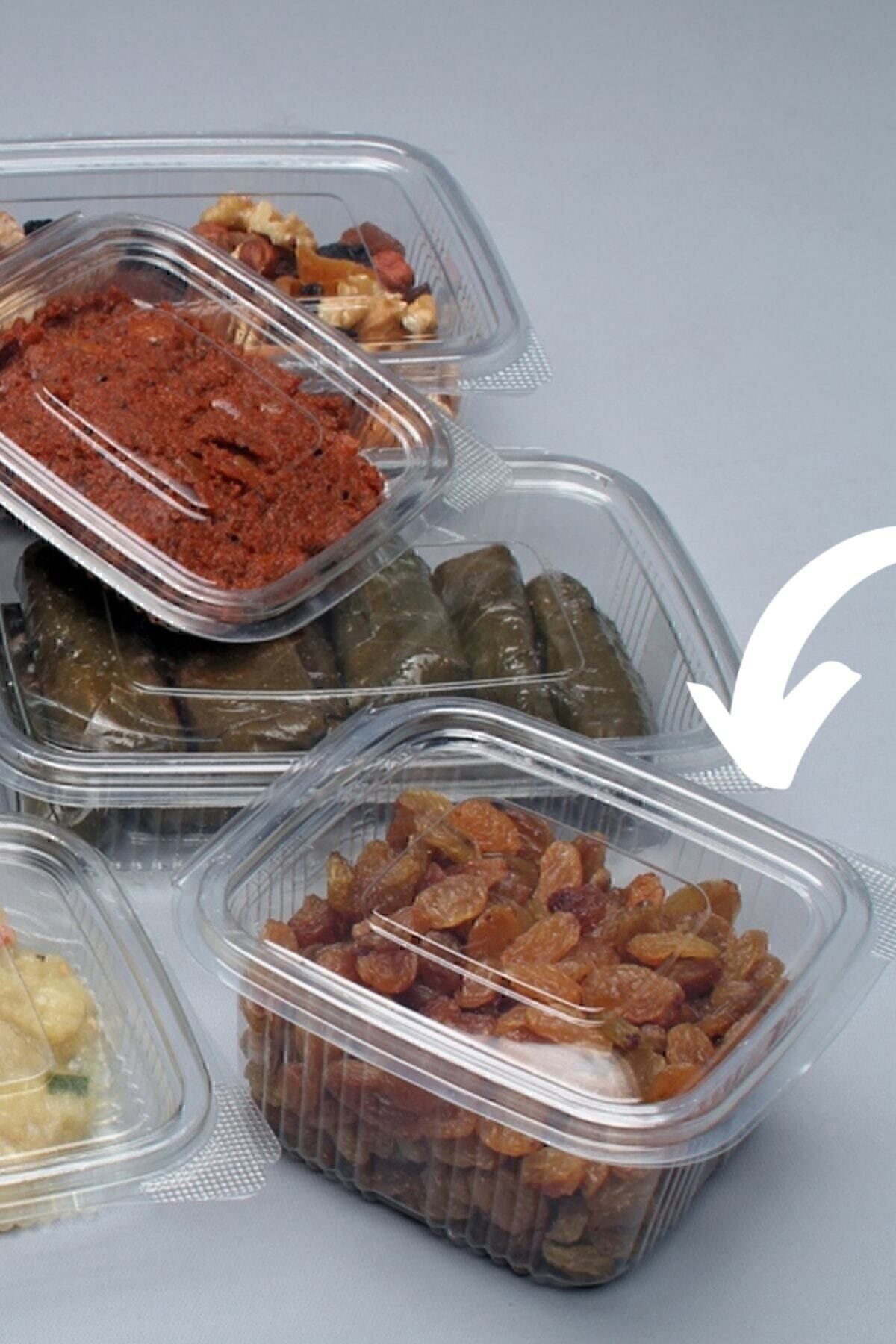 Meseve Plastik Sızdırmaz Kap 500 G Plastik Kapaklı Kase 100 Adet