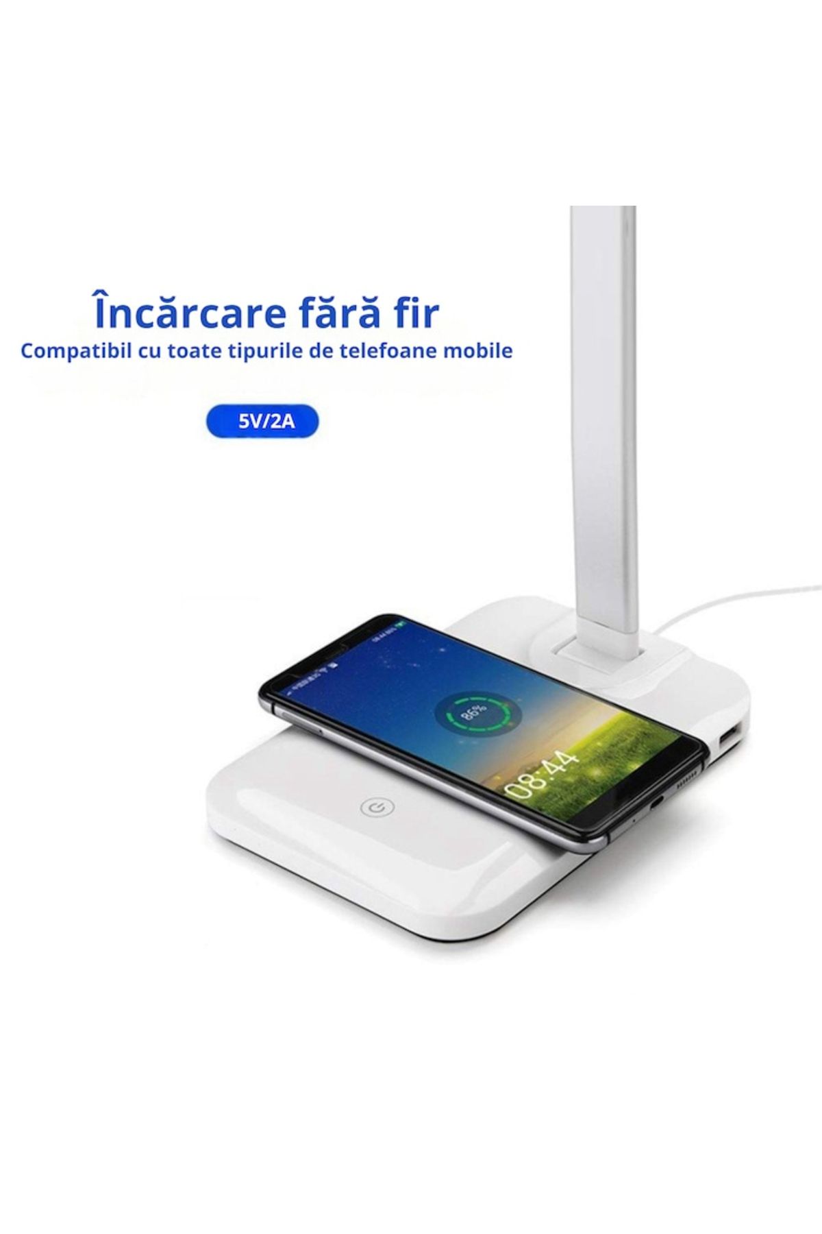 varioshop-VarioShop® LED Lamp, Night Light with Wireless Fast Charge Universal Charger, Touch Control, Timer, Il 7