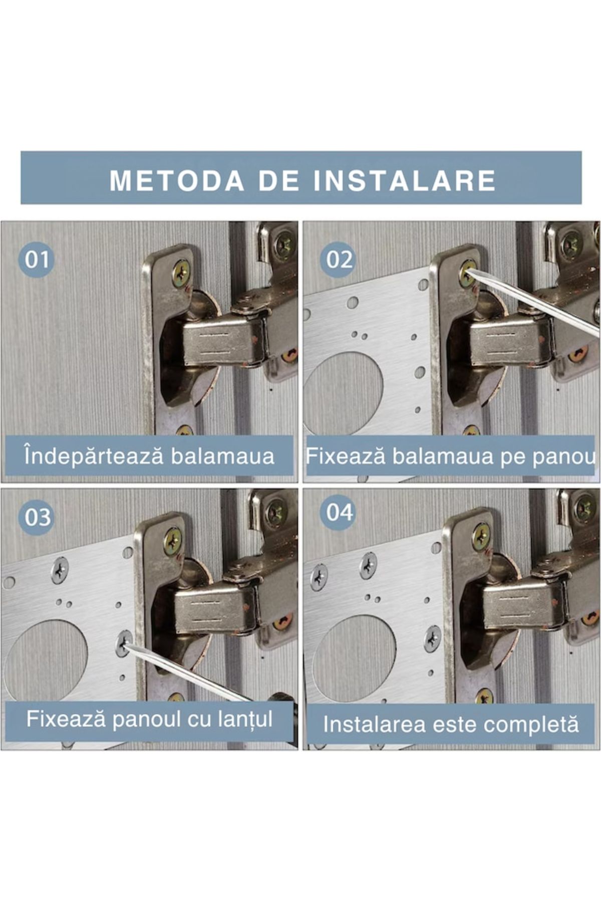varioshop-Set of 4 VarioShop® Hinge Repair Fixing Plates, Universal Use, Easy to Install 5