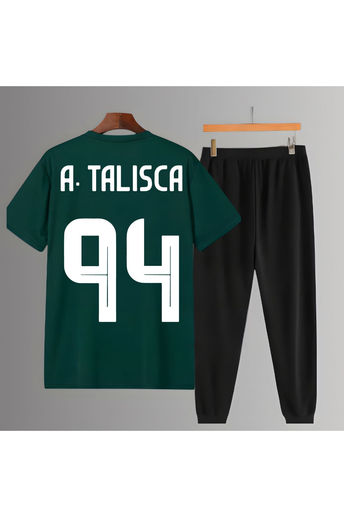 Biy Store Talisca Futbol Sırt Forma Baskılı Unisex Kısa Kollu Yeşil Tişört T-shirt Eşofman takımı