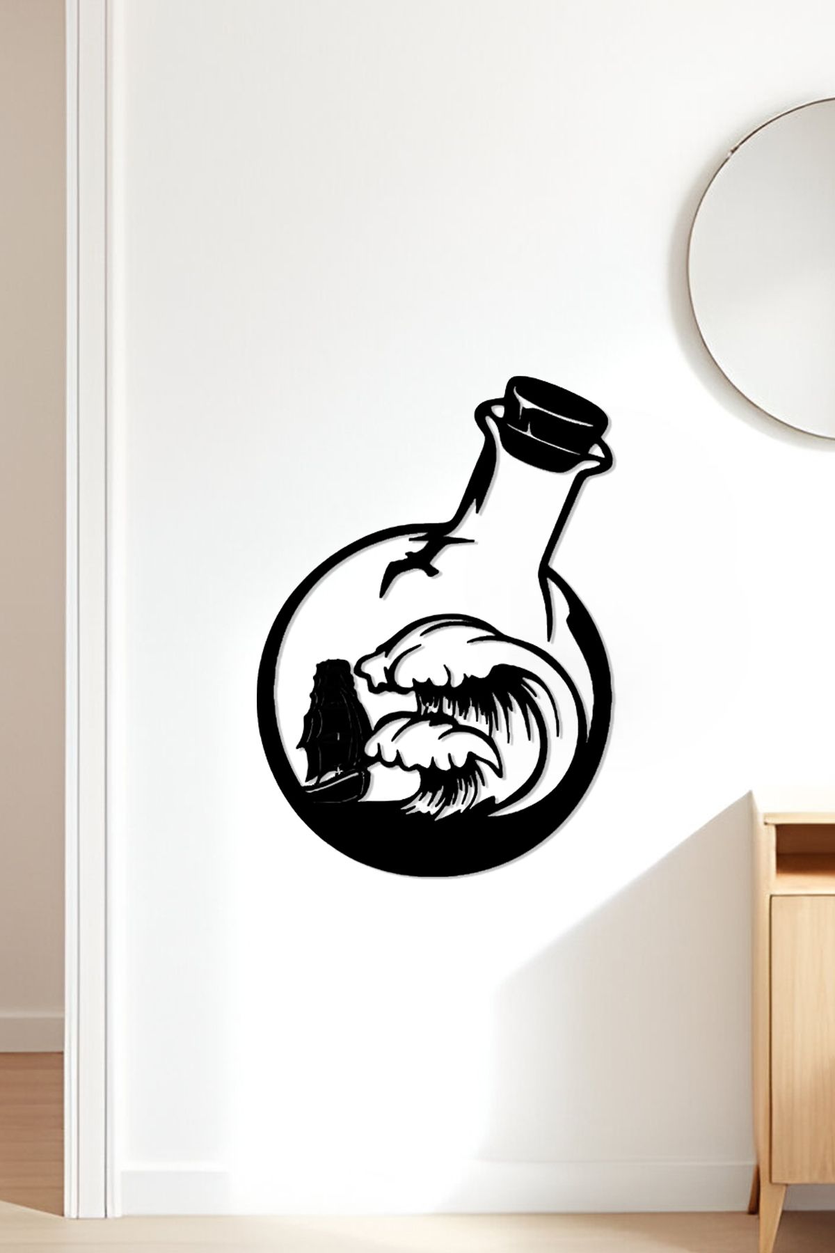 oalpo Kaptan Küresi Modern Dekoratif Tablo, Dolap, Duvar ve Kapı Üzerine Uygun, 3D Baskı, 20cm