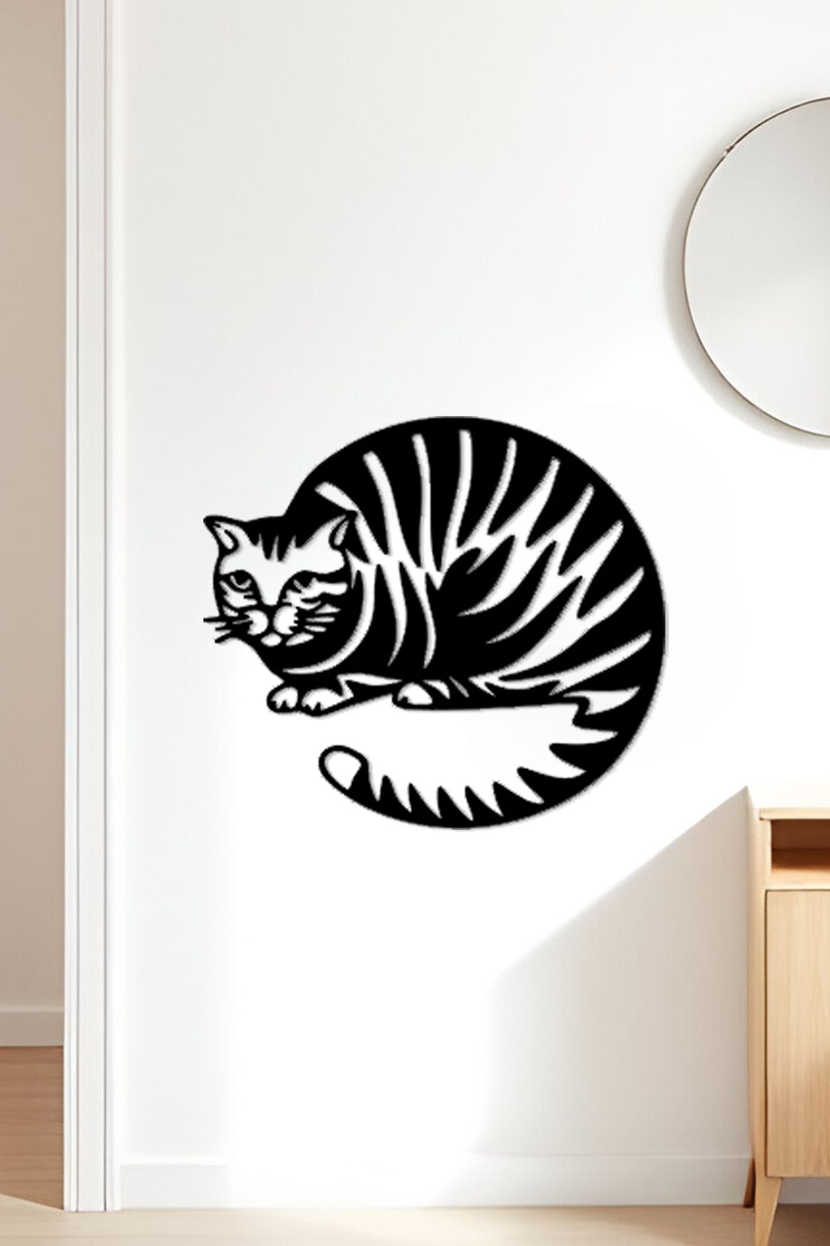 oalpo Şişman Kedi Modern Dekoratif Tablo, Dolap, Duvar ve Kapı Üzerine Uygun, 3D Baskı, 20cm