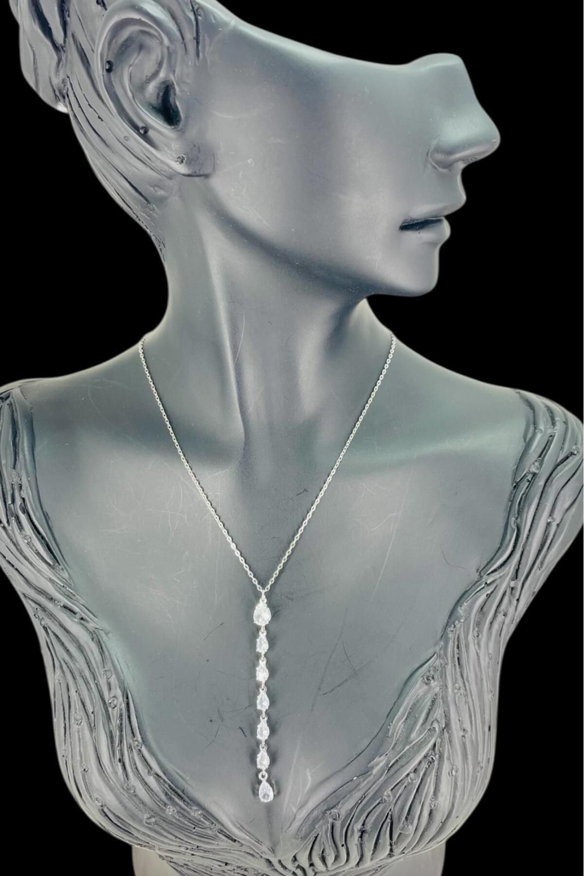 TRENDTAKI Y Kolye vintage zirkonyum rodyum kaplama 421