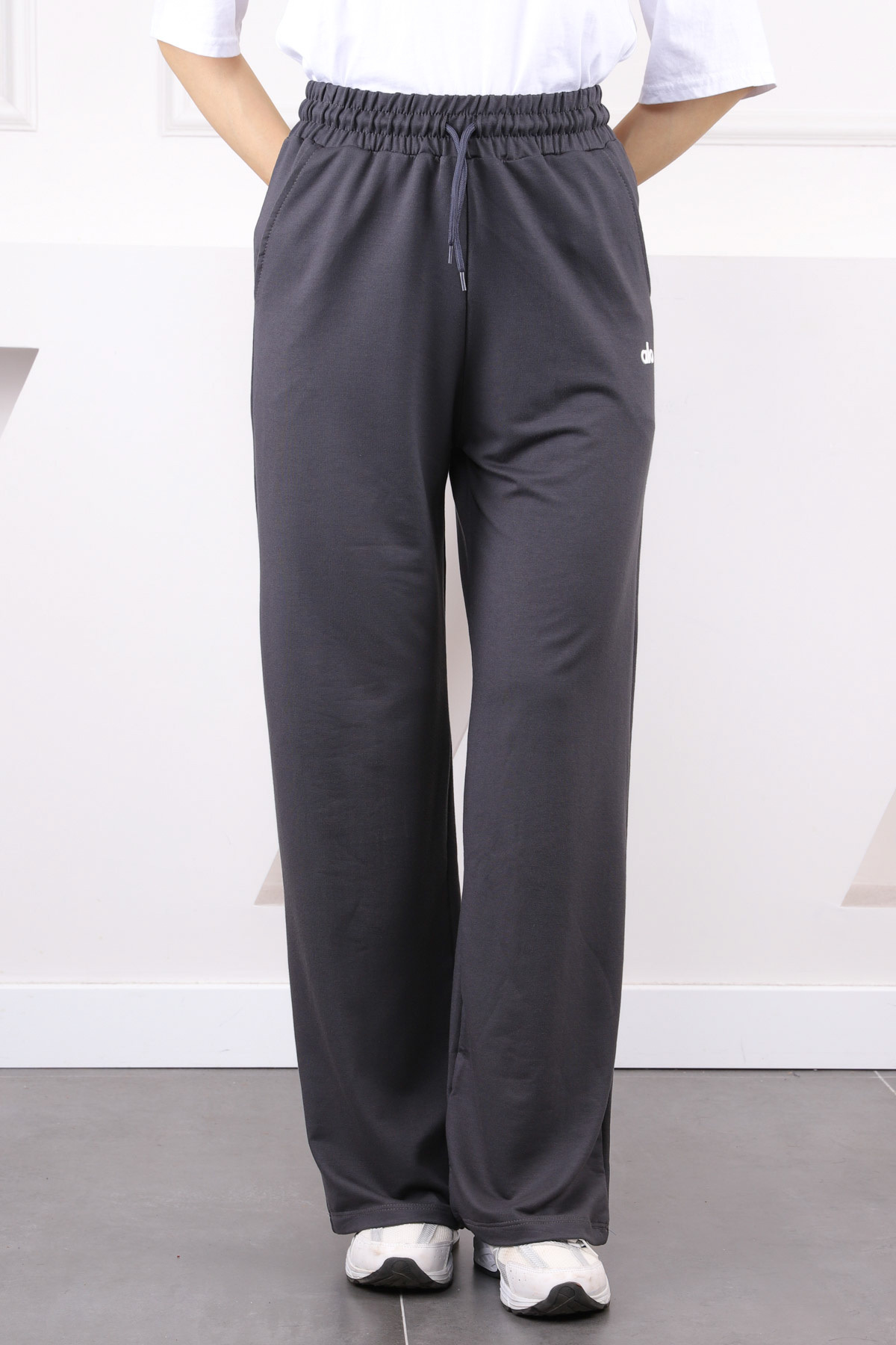 İmajButik-Smoked Elastic Waist Modal Sweatpants 4