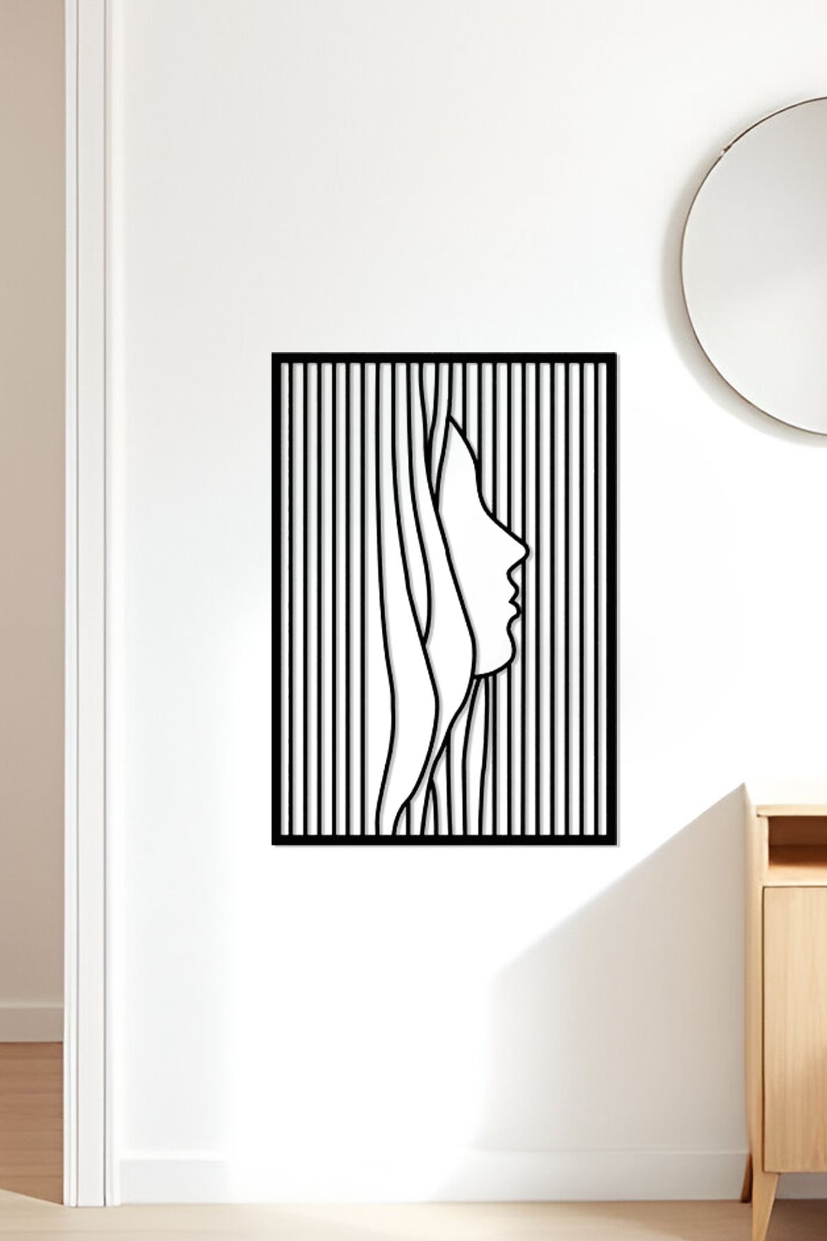 oalpo Hanımefendi Modern Dekoratif Tablo, Dolap, Duvar ve Kapı Üzerine Uygun, 3D Baskı, 20cm