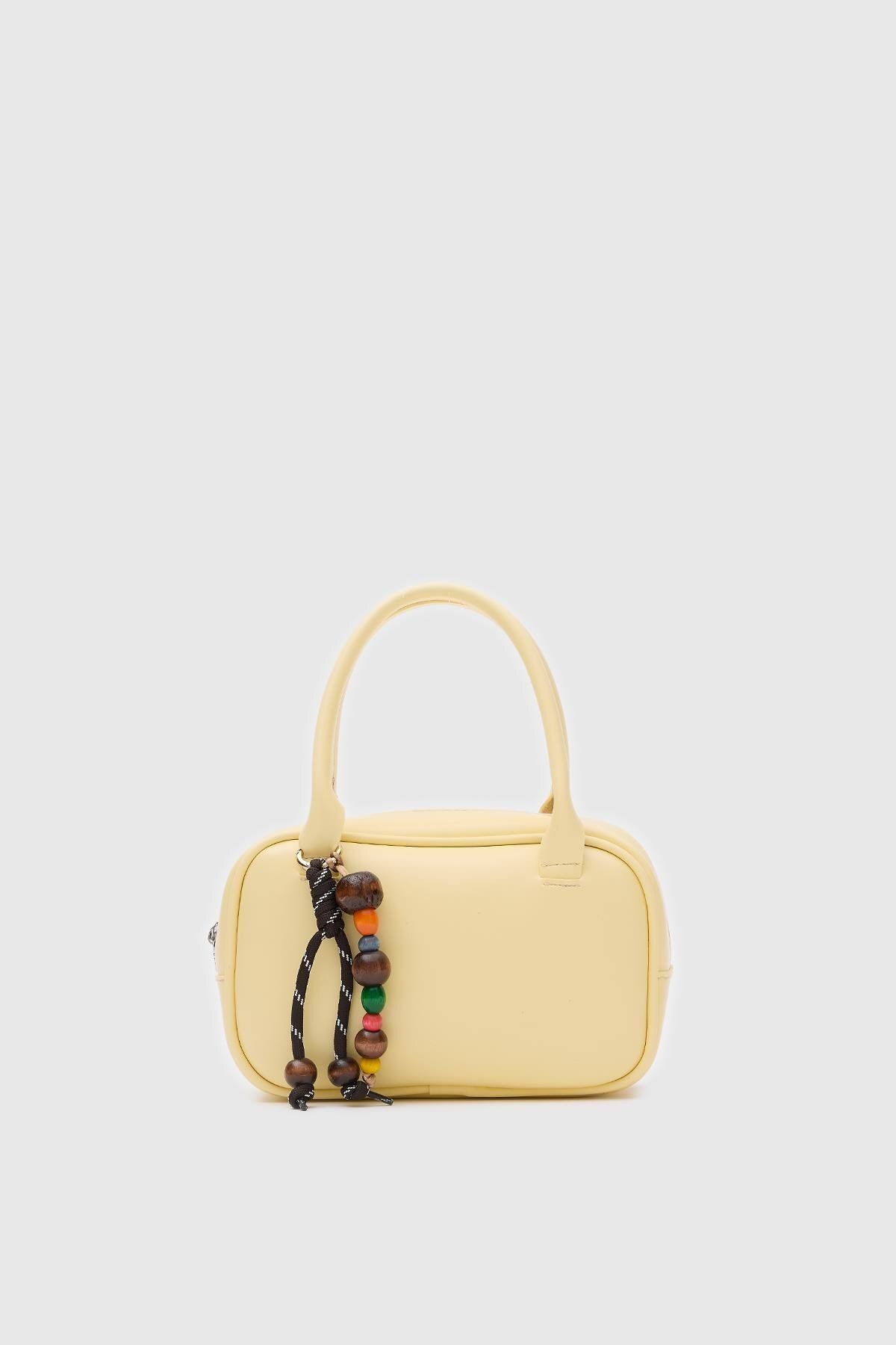 Shule Bags Pra Sarı Aksesuarlı Mini Oval El Ve Çapraz Çanta