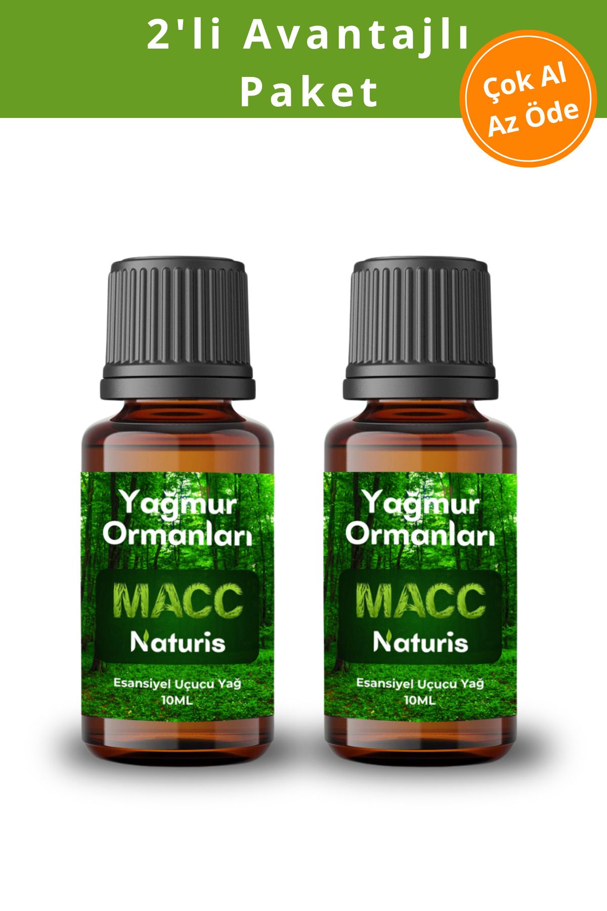 MACC Naturis Favori Set Yağmur Ormanı Esansiyel Uçucu Yağ Buhurdanlık Yağ Hava Nemlendirici Aroma Difüzör Esans