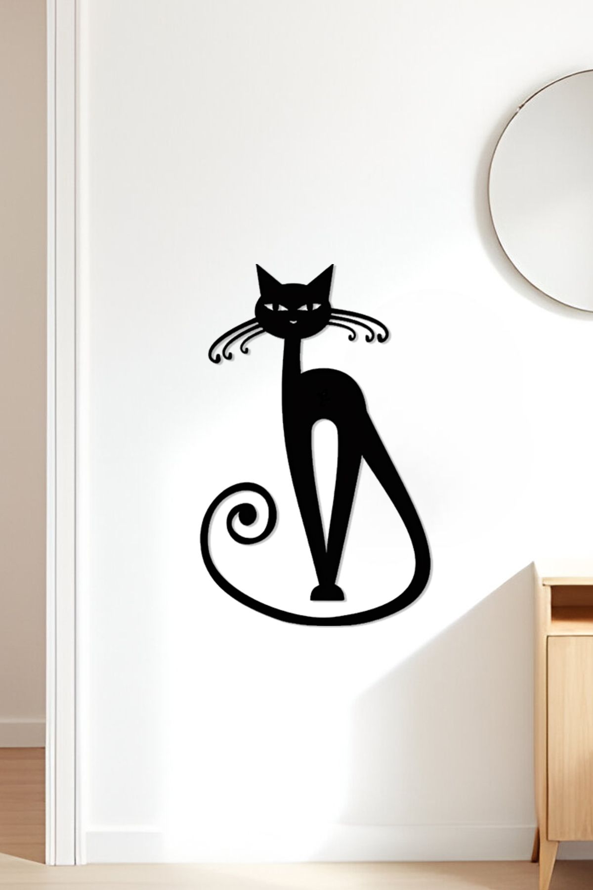 oalpo Kedi Modern Dekoratif Tablo, Dolap, Duvar ve Kapı Üzerine Uygun, 3D Baskı, 20cm