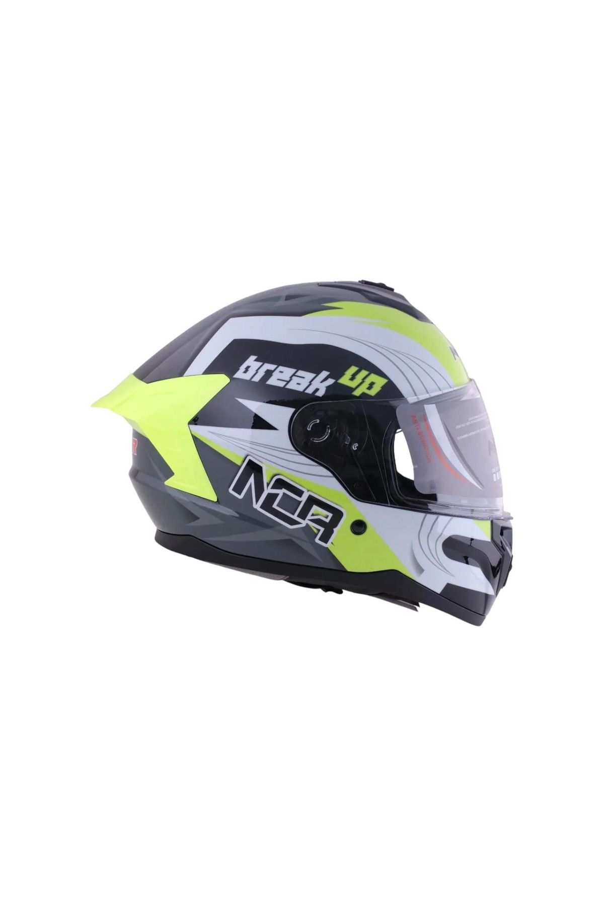 NCR KASK KAPALI ECE SERTİFİKALI - PARLAK SİYAH GRAFİK SARI #13014PSGS [XL]