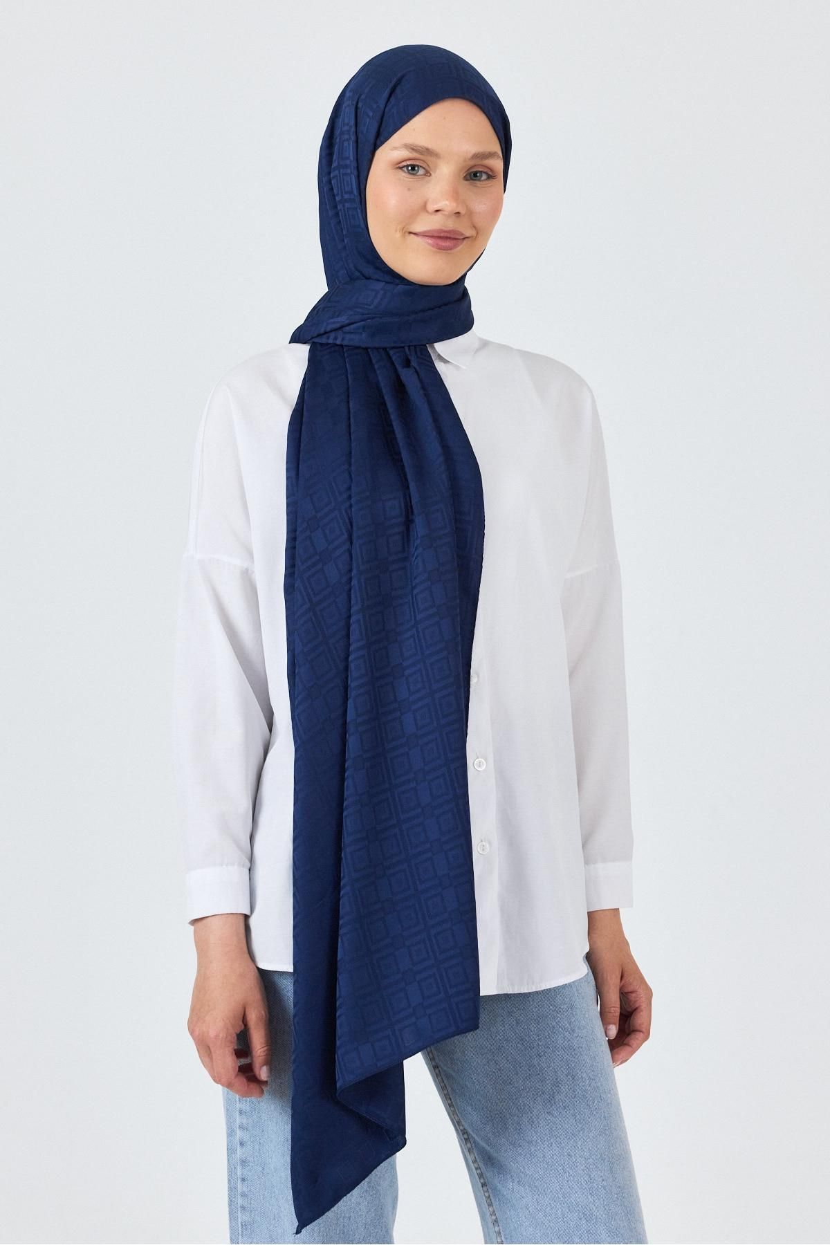 Rays Laci Kare Desen Jakar Şal 5692