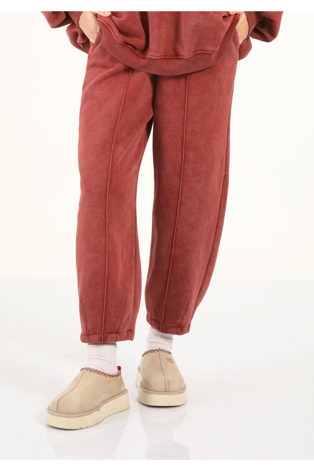 Suede Style 5379 - 3 İplik Soft Yıkamalı Rahat Salaş Kadın Eşofman Altı