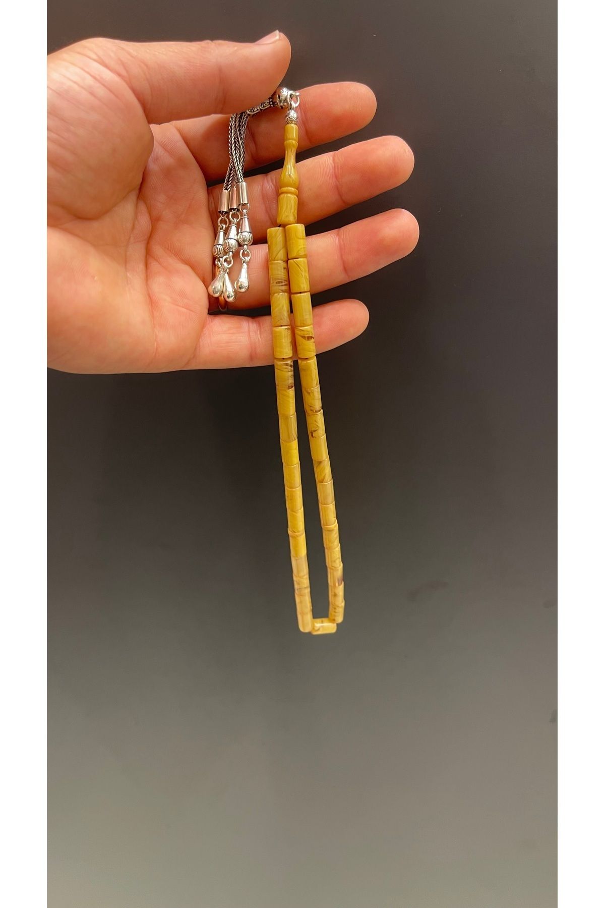 AURA STONE Kesme Kehribar Tesbih - Sarı