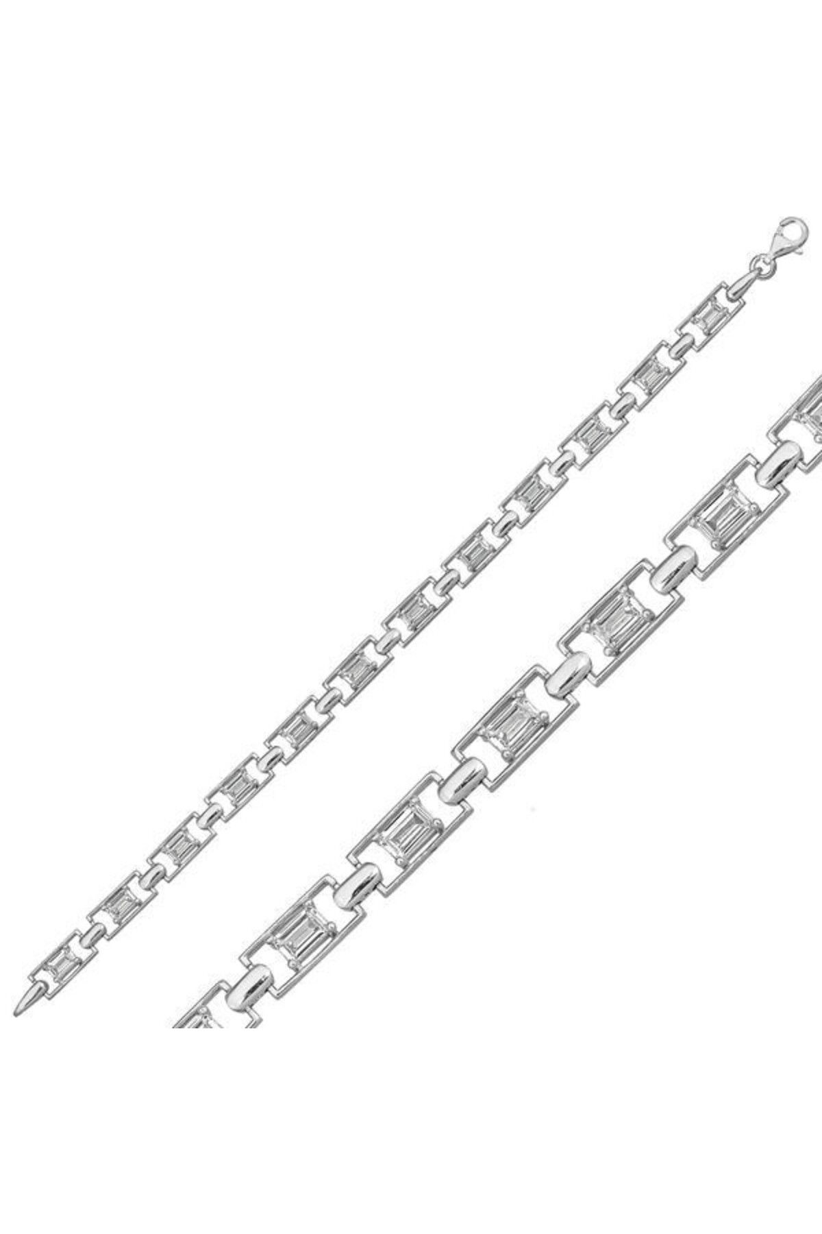 shop Baget Su Yolu Beyaz Taşlı 925 Ayar Gümüş Bileklik