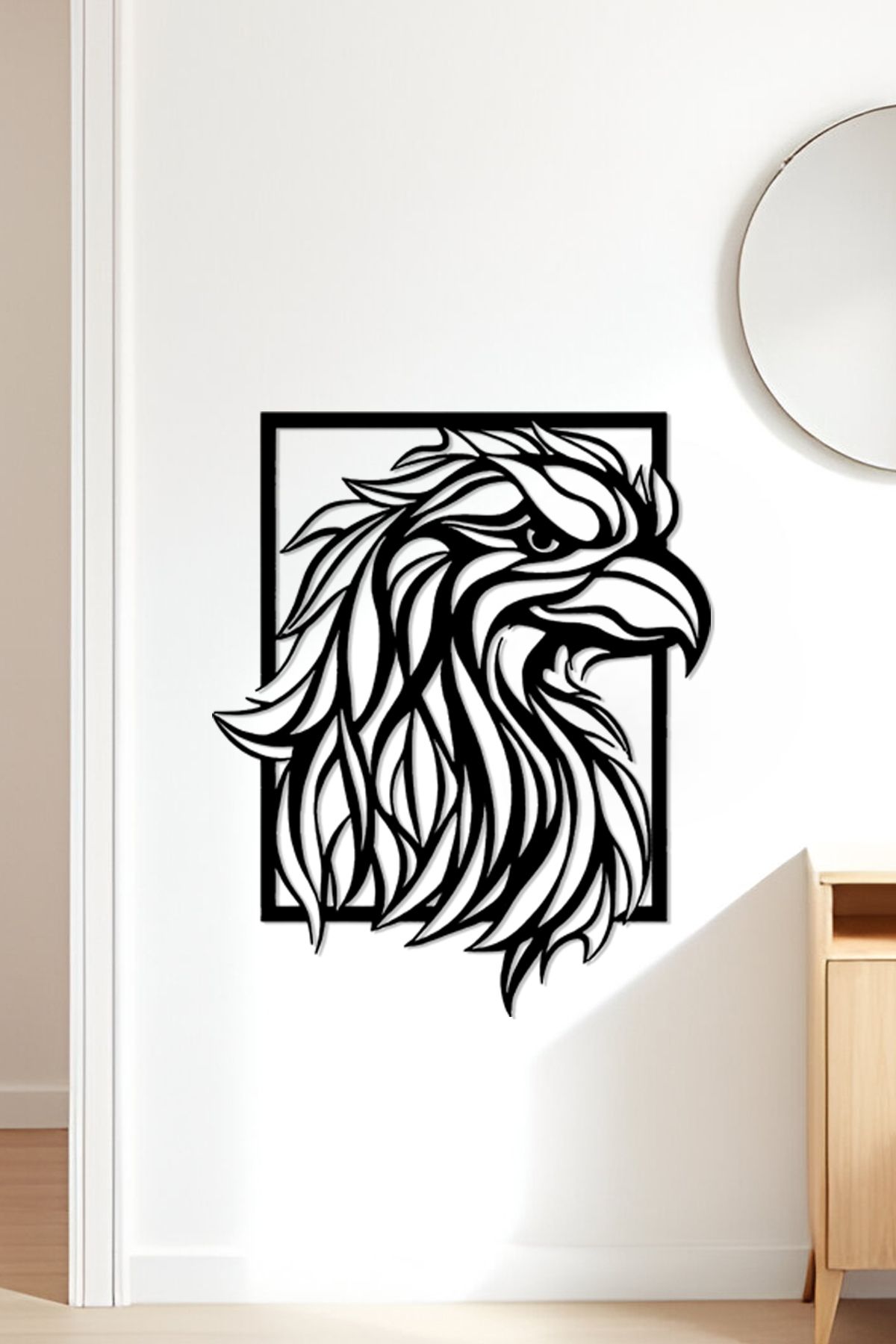 oalpo Kartal Modern Dekoratif Tablo, Dolap, Duvar ve Kapı Üzerine Uygun, 3D Baskı, 20cm