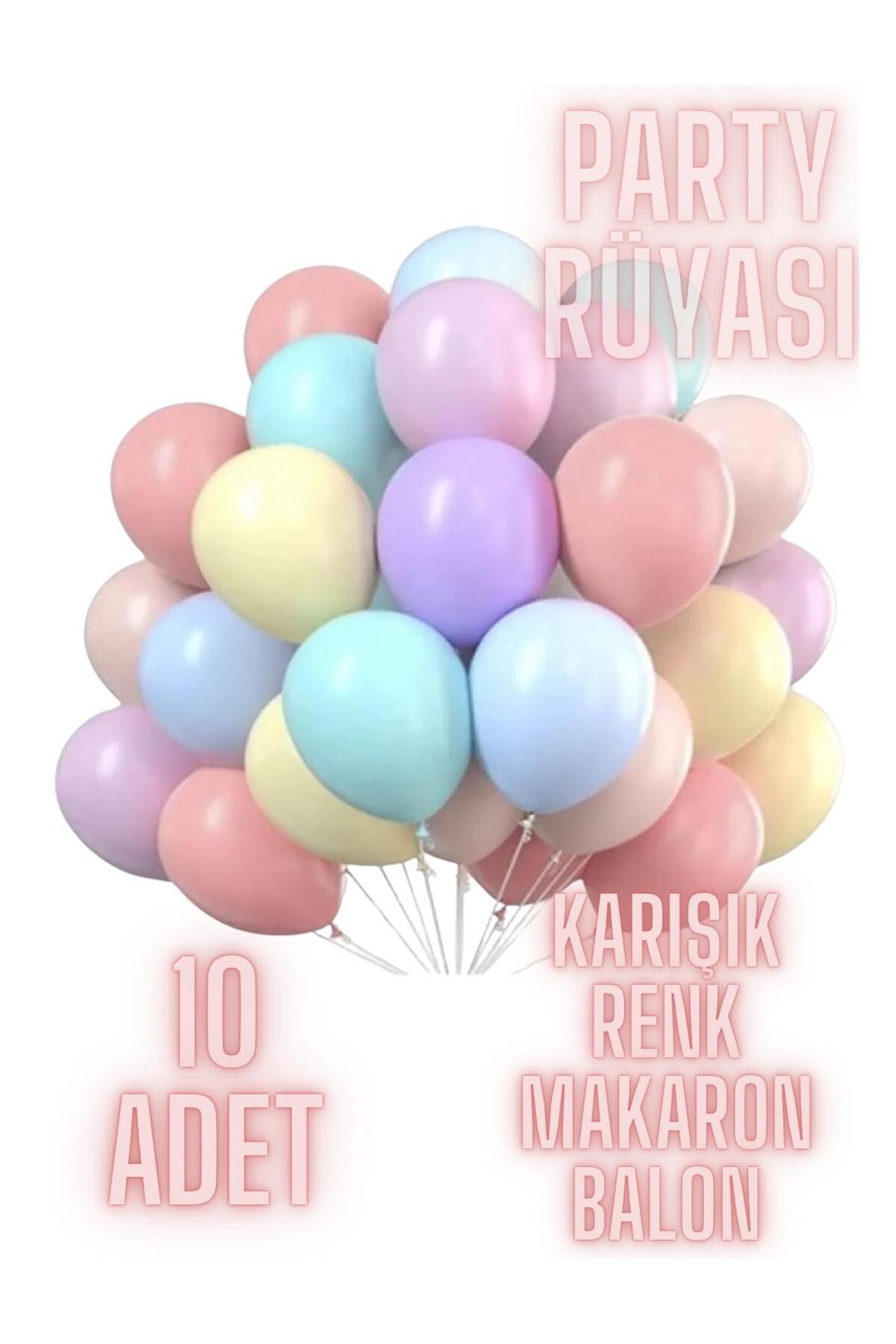 partyrüyası 10 Adet Karışık Renk Soft Pastel Makaron Balon