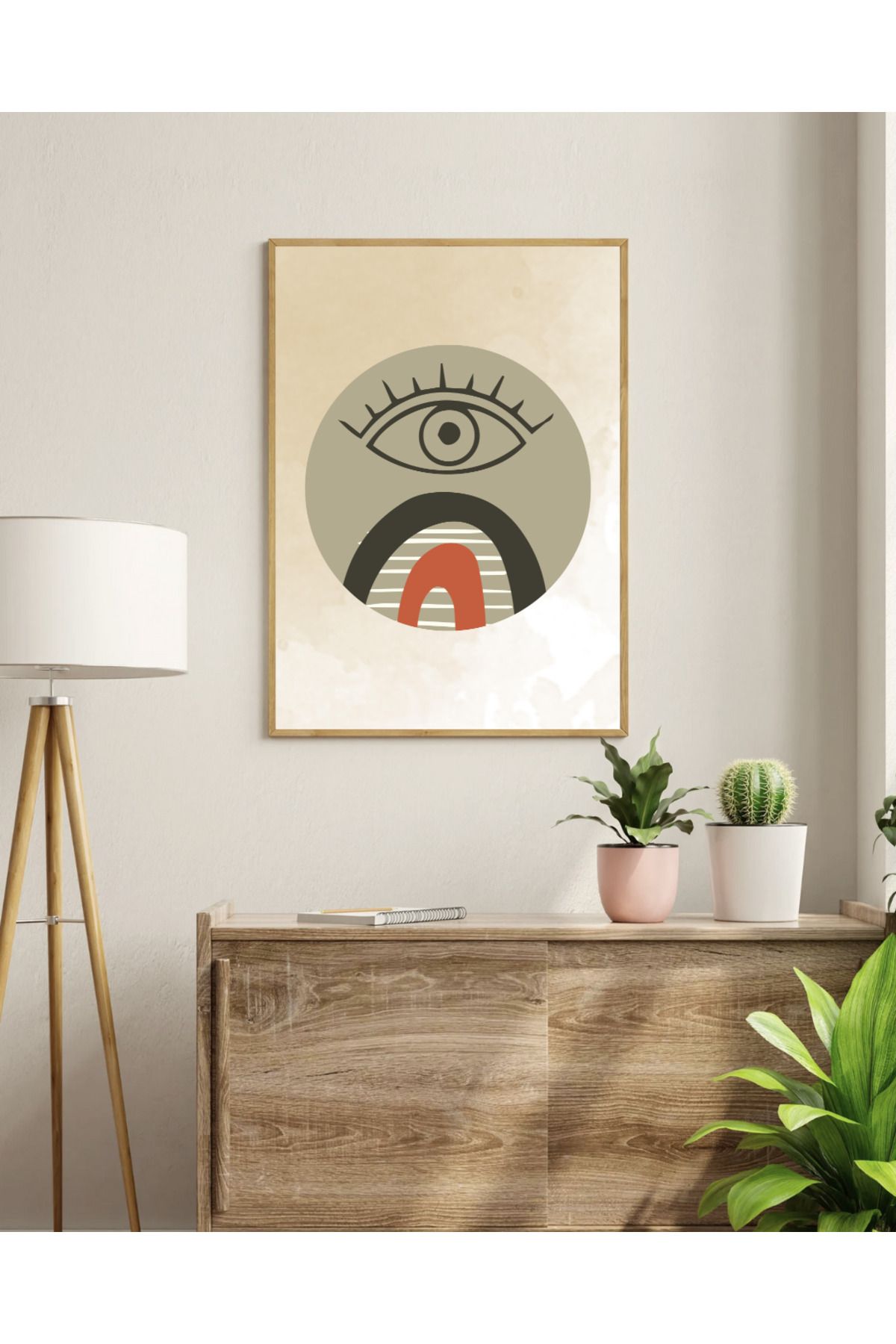 Tuba Decor Tek parça Ahşap Çerçeve Görünümlü MDF Tablo