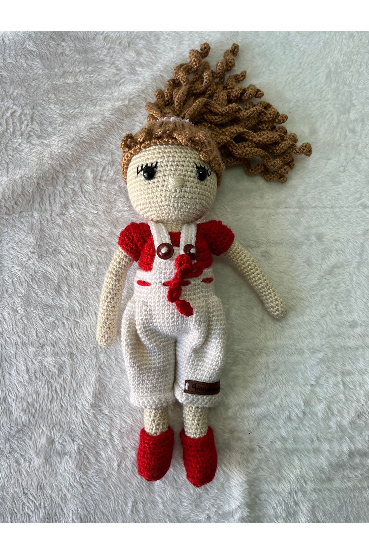 NUNU Amigurumi El Yapımı Kıvırcık Saçlı Kız Bebek