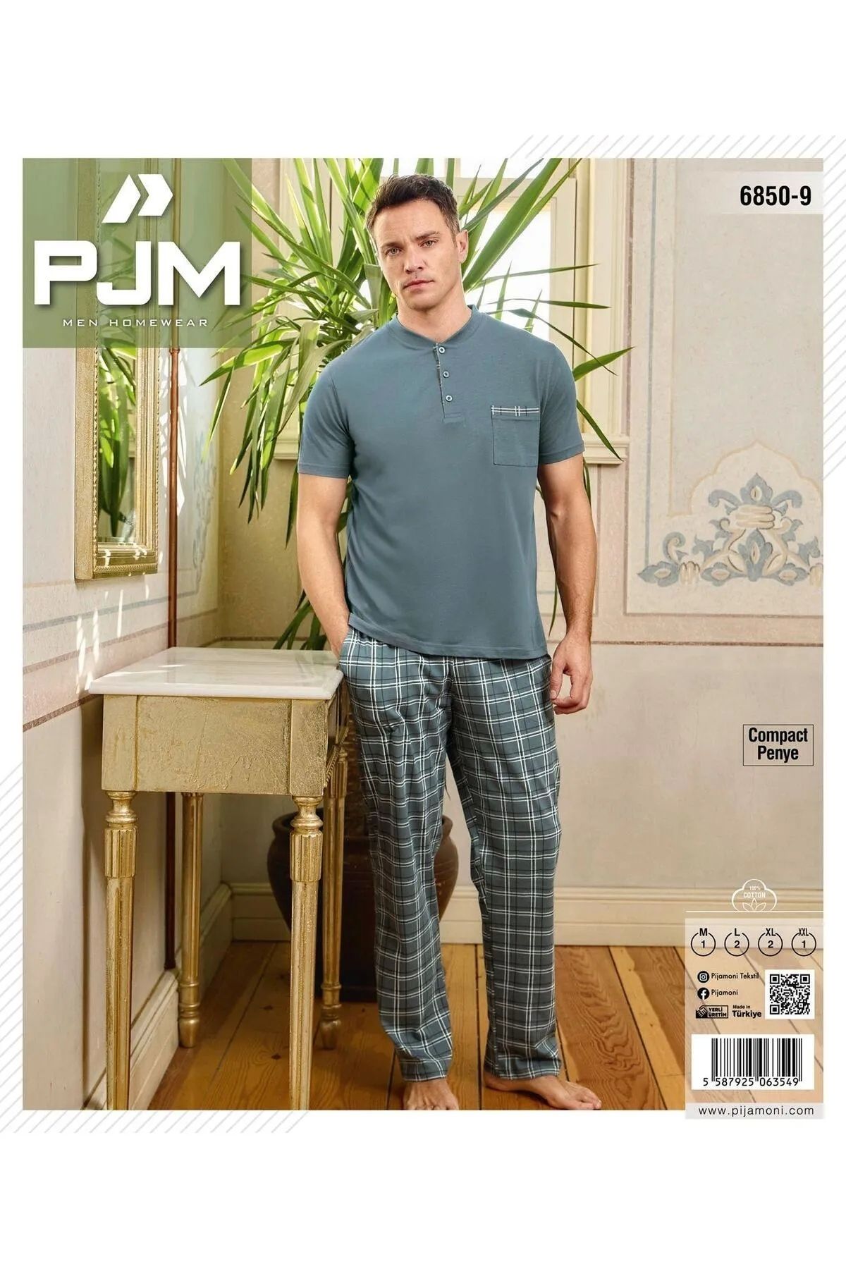 Pijamoni ERKEK KISA KOLLU PİJAMA TAKIMI