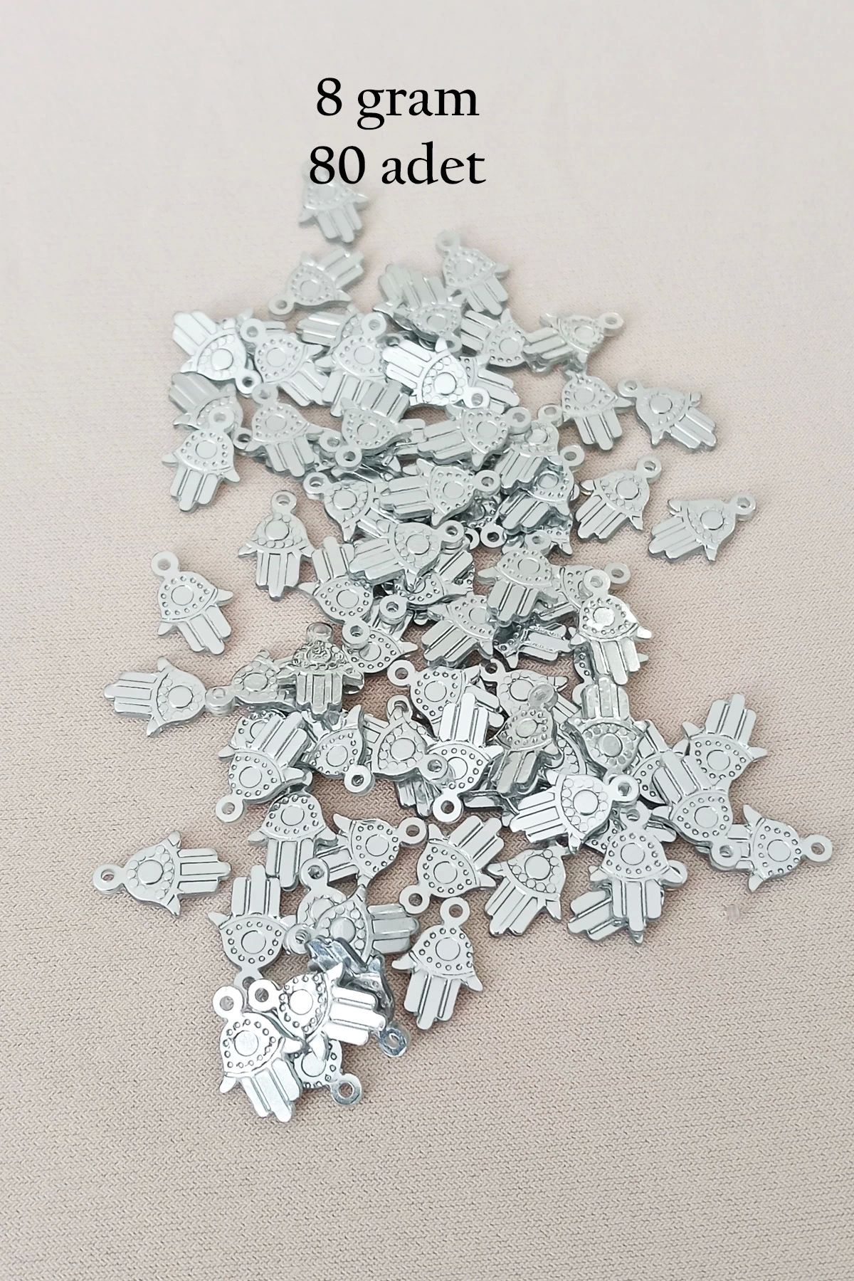 Royaleks Oya Abiye Bileklik Kolye Pleksi Metalik Plastik Pul Gümüş Renk 8 gram 80 adet - BNC526