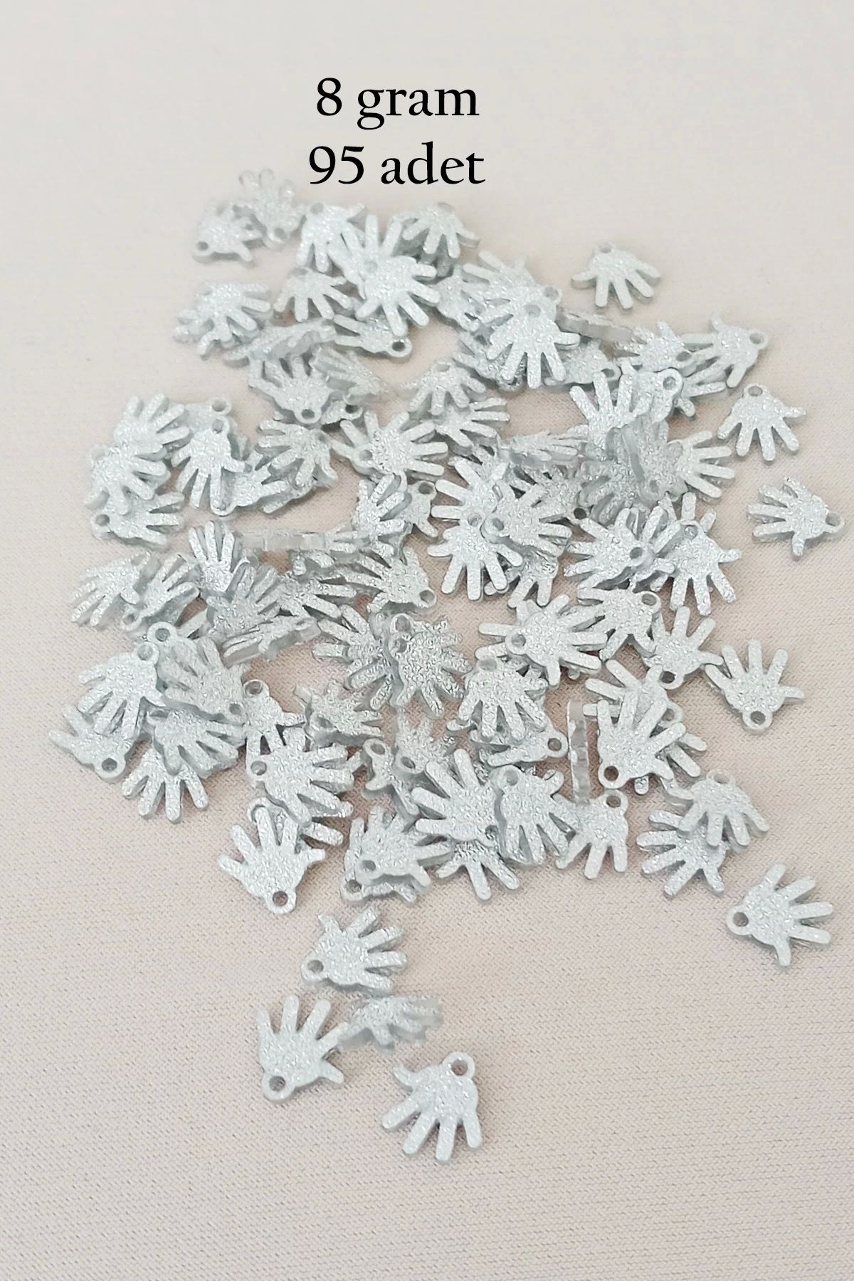 Royaleks Oya Abiye Bileklik Kolye Pleksi Metalik Plastik Pul Gümüş Renk 8 gram 95 adet - BNC519