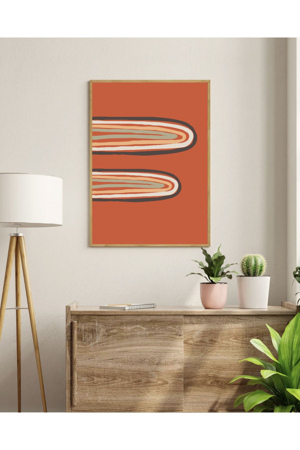 Tuba Decor Tek parça Ahşap Çerçeve Görünümlü MDF Tablo