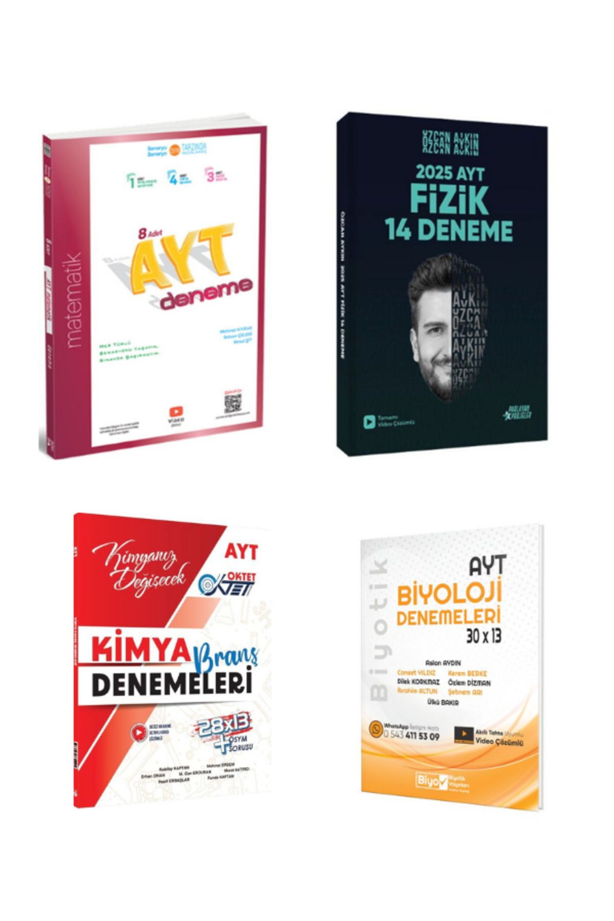 Aydın Yayınları 2025 üçdörtbeş ayt matematik özcan aykın ayt fizik oktet ayt kimya biyotik ayt biyoloji deneme
