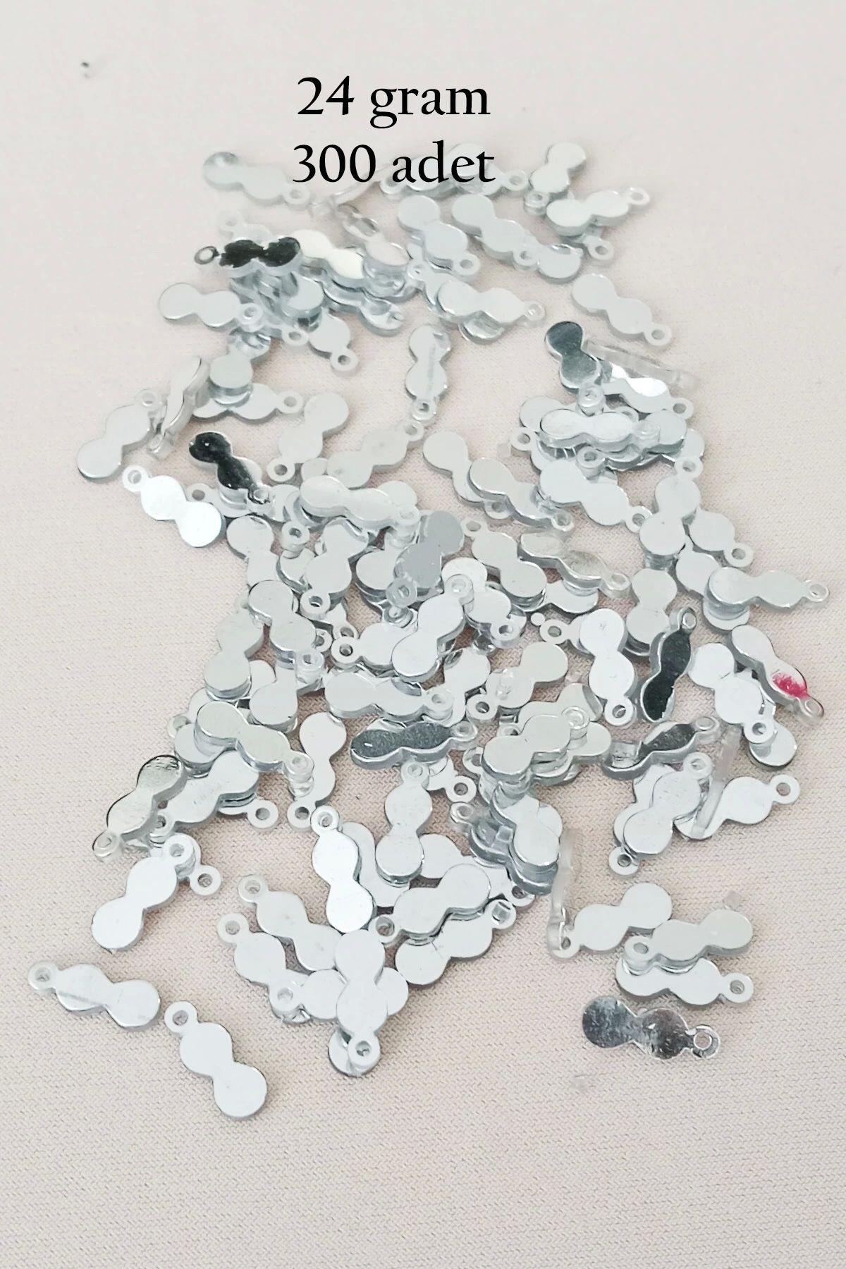 Royaleks Oya Abiye Bileklik Kolye Pleksi Metalik Plastik Pul Gümüş Renk 24 gram 300 adet - BNC568