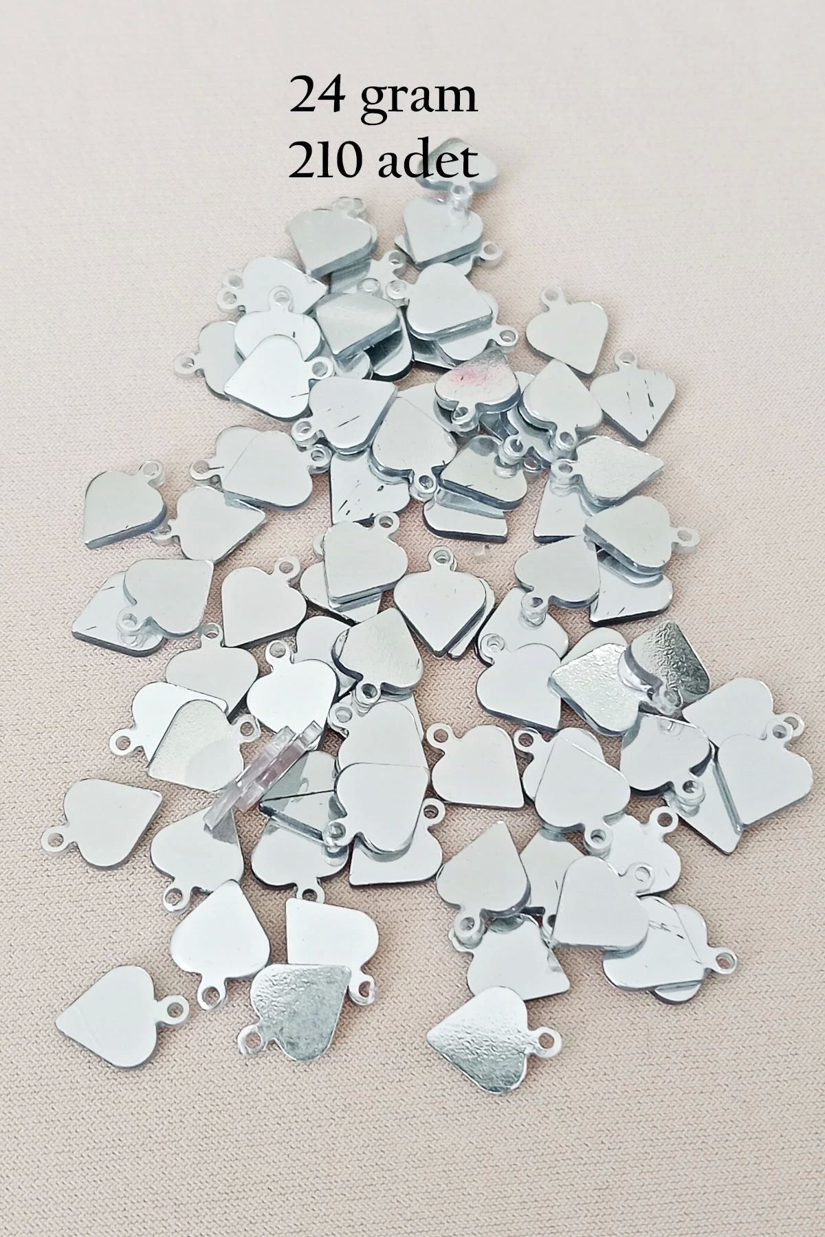 Royaleks Oya Abiye Bileklik Kolye Pleksi Metalik Plastik Pul Gümüş Renk 24 gram 210 adet - BNC590