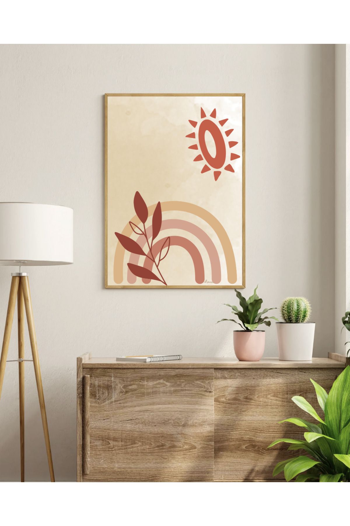 Tuba Decor Tek parça Ahşap Çerçeve Görünümlü MDF Tablo