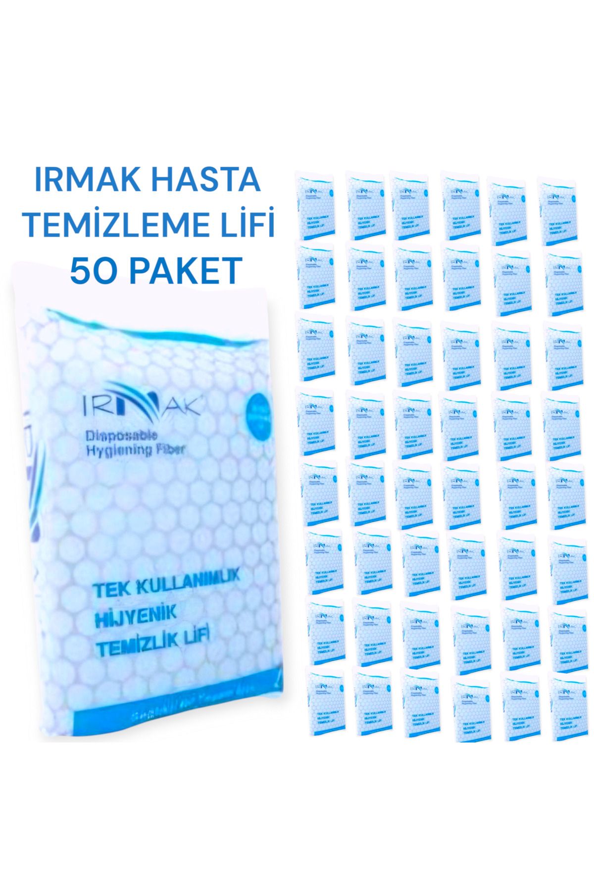 Irmak Hasta Temizleme Lifi 50 Paket / Hasta Temizlik / Hasta Banyo/ Hasta Bakım / Ekonomik Paket