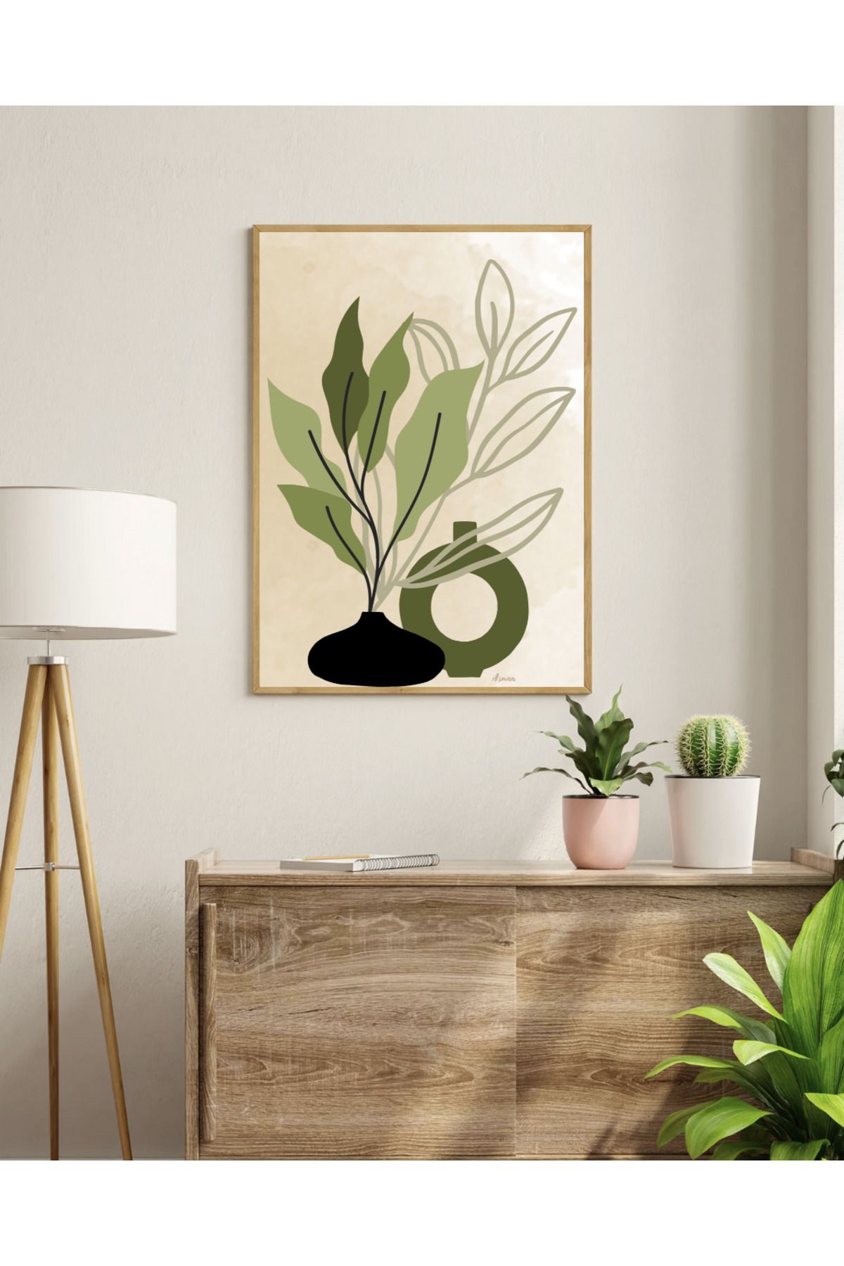 Tuba Decor Tek parça Ahşap Çerçeve Görünümlü MDF Tablo