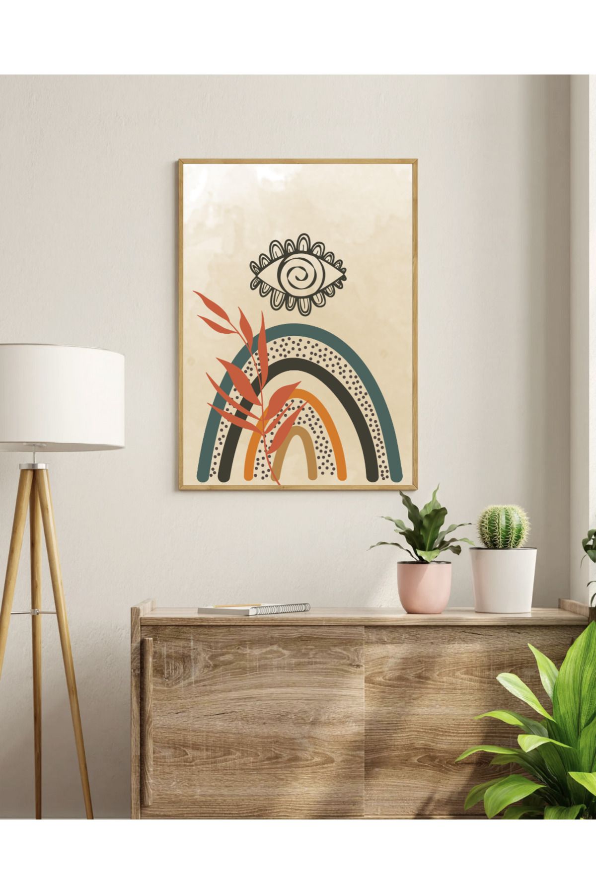 Tuba Decor Tek parça Ahşap Çerçeve Görünümlü MDF Tablo