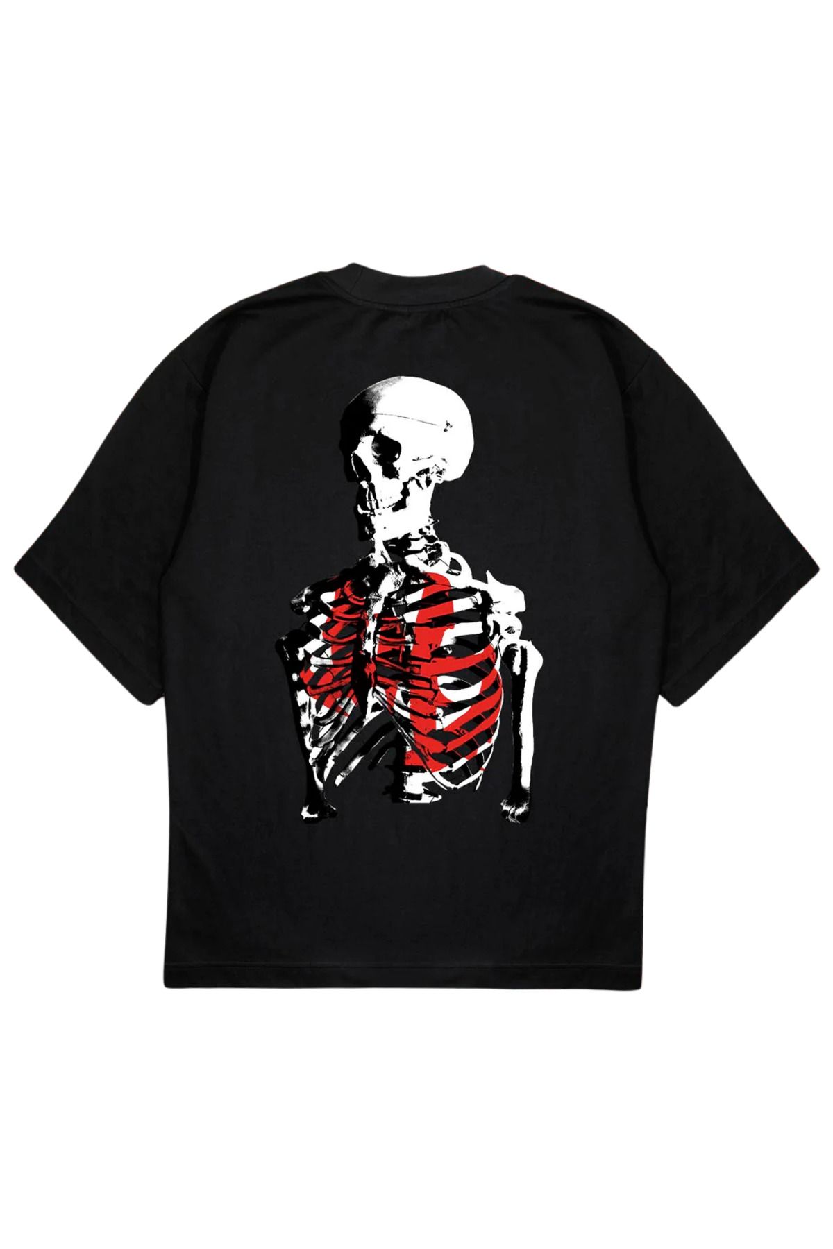 SVART WEAR SKELETON T-Shirt OVERSIZE tişört siyah