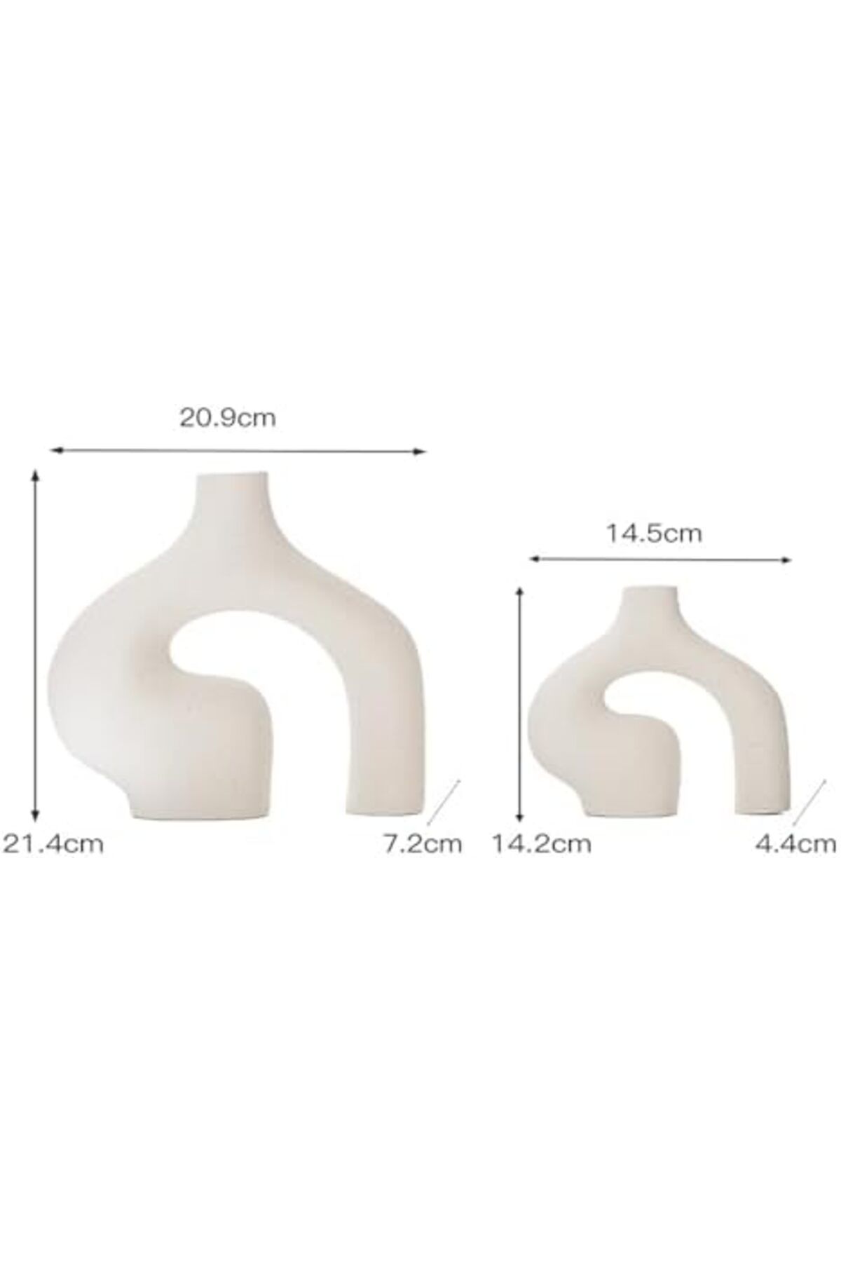 Generic-White Ceramic Vases Set of 2, Irregular Modern Pampas Flower Vase, Matte Minimalist Nordic Boho Ins 4