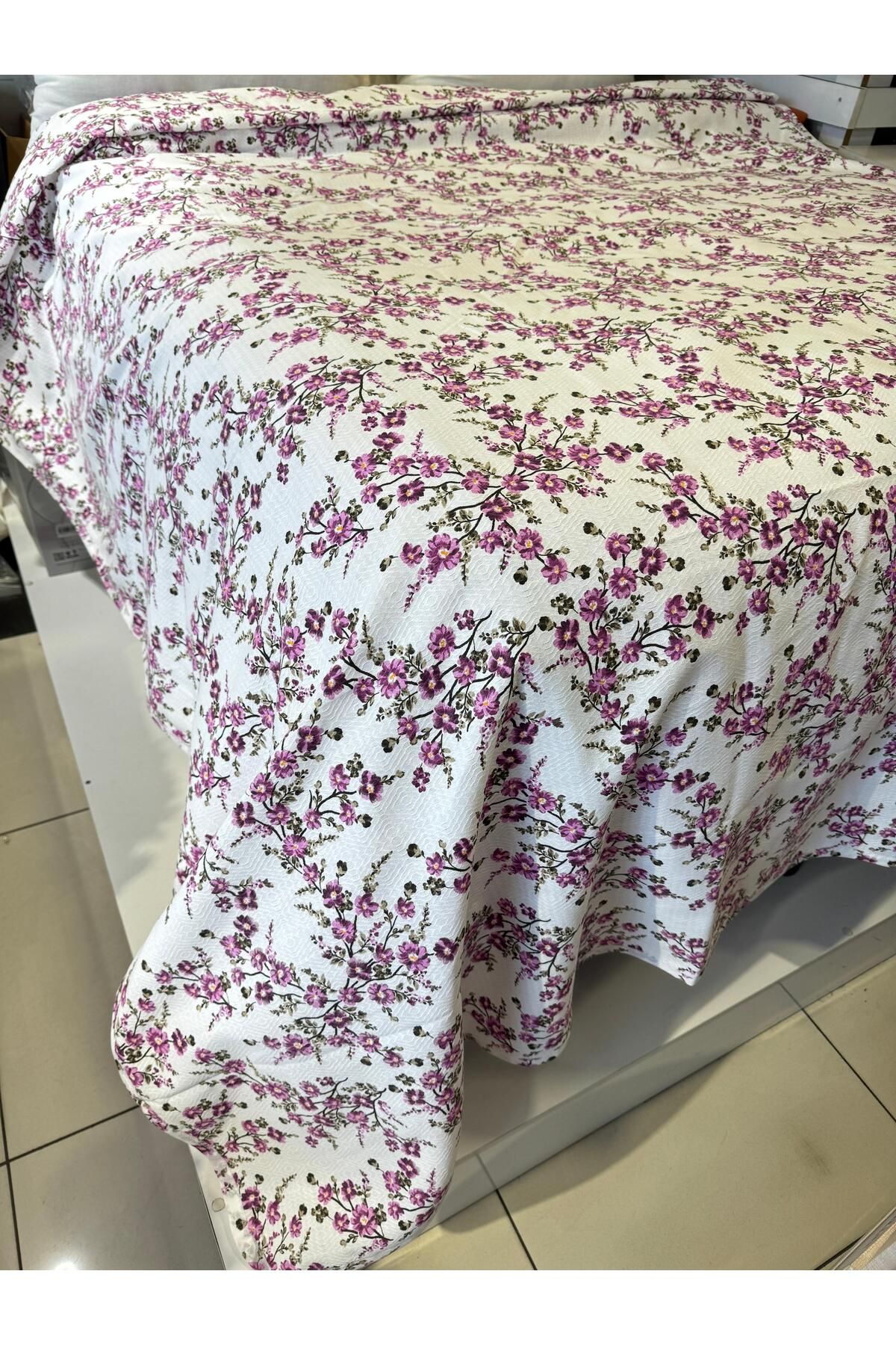 ŞENER HOME-Plum Branch Pattern Printed 150X240 Cm. Single Single Pike 3