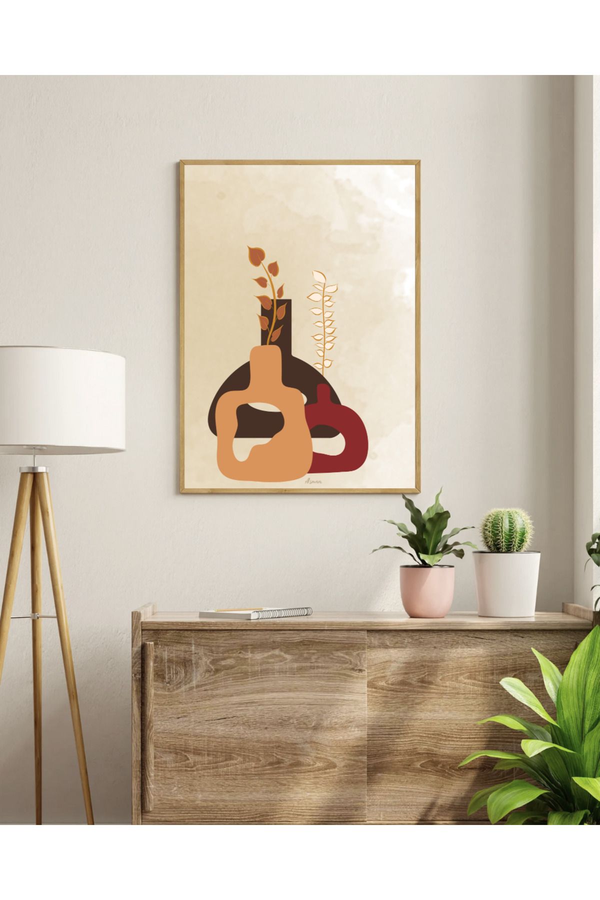 Tuba Decor Tek parça Ahşap Çerçeve Görünümlü MDF Tablo