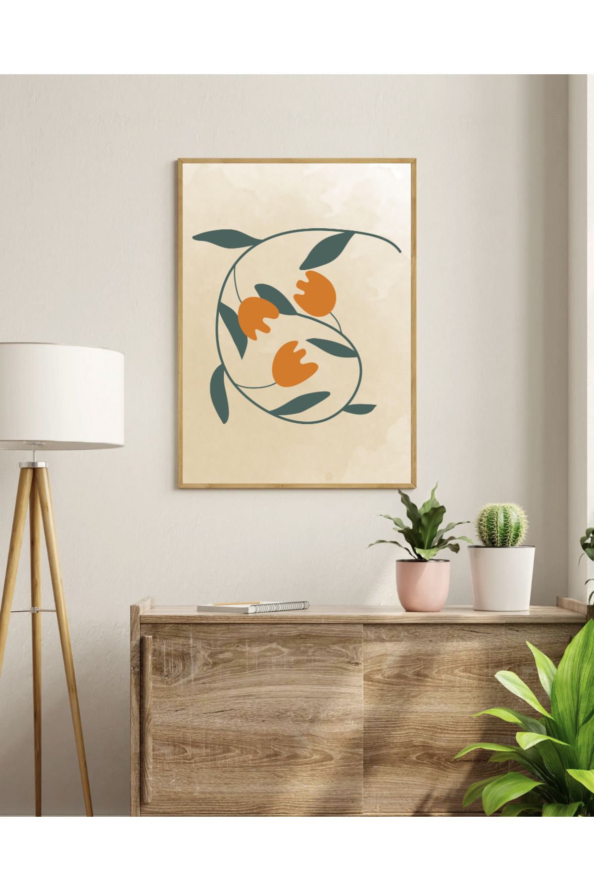 Tuba Decor Tek parça Ahşap Çerçeve Görünümlü MDF Tablo
