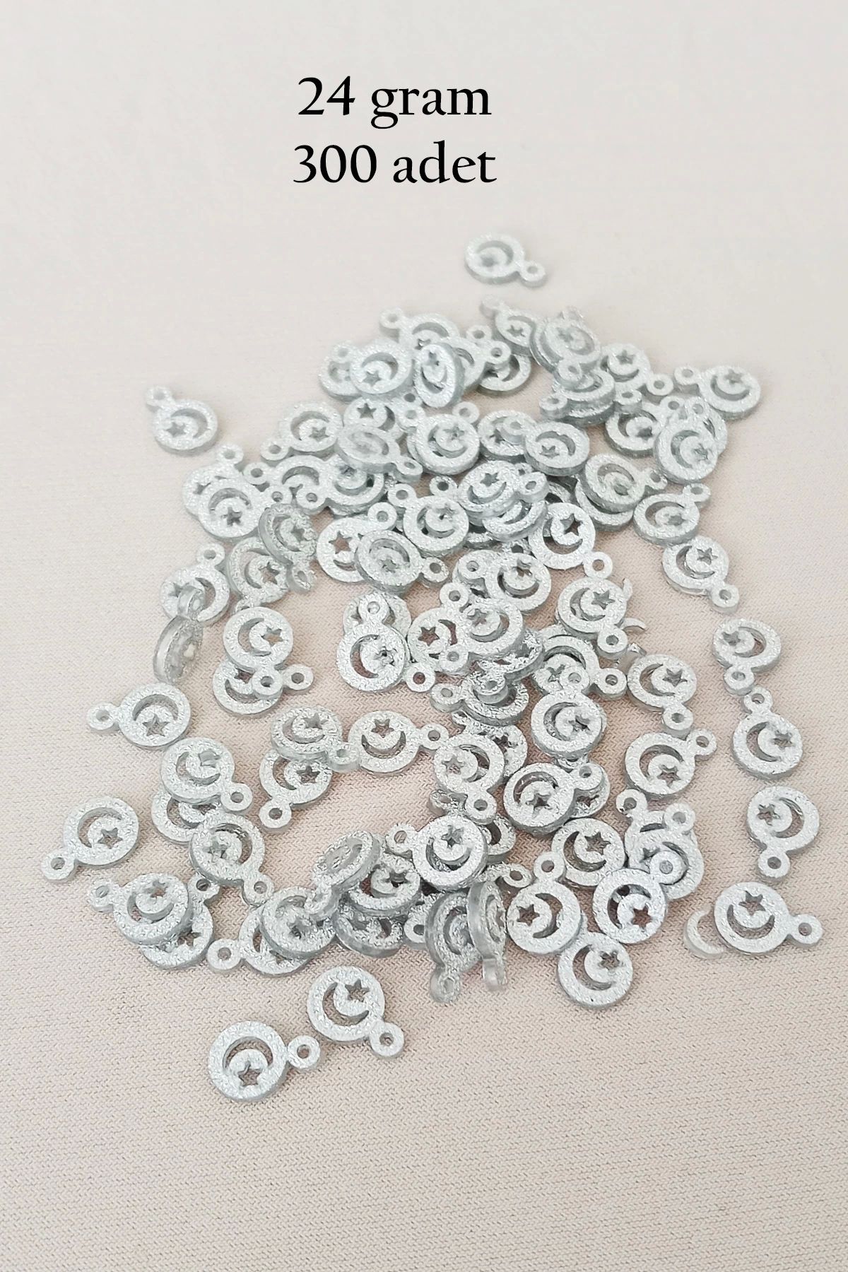 Royaleks Oya Abiye Bileklik Kolye Pleksi Metalik Plastik Pul Gümüş Renk 24 gram 300 adet - BNC576