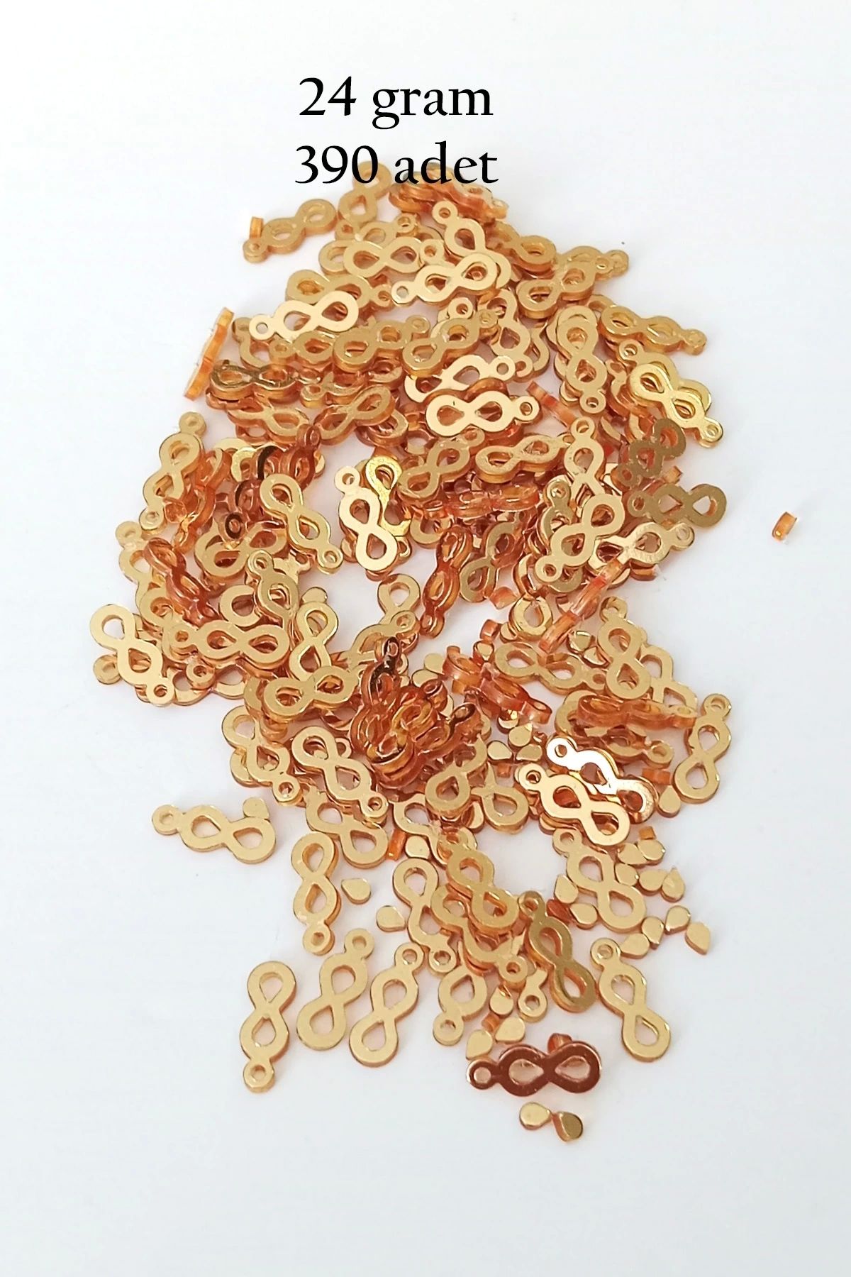Royaleks Oya Abiye Bileklik Kolye Pleksi Metalik Plastik Pul Altın Renk 24 gram 390 adet - BNC547