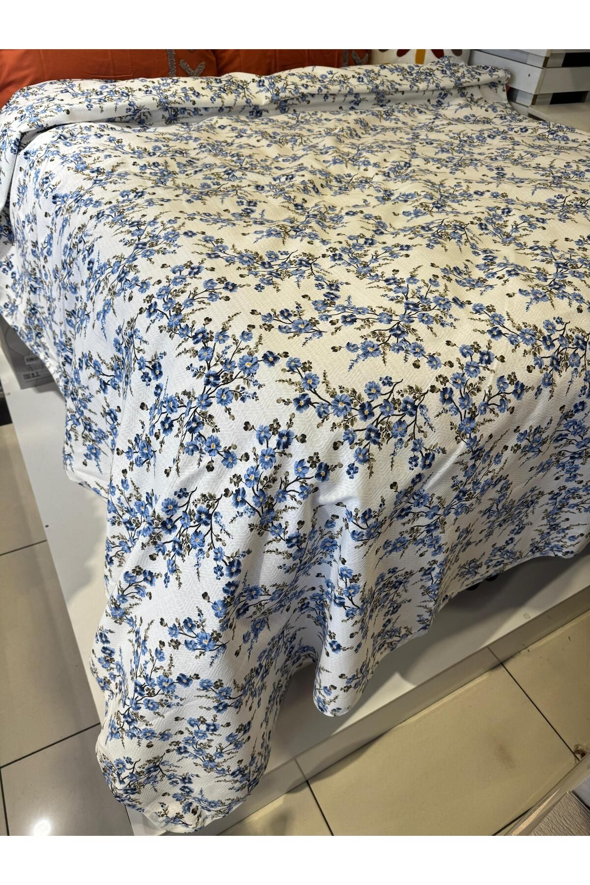ŞENER HOME-Plum Branch Pattern Printed 200X240 Cm. Double (Battal) Single Pike 4