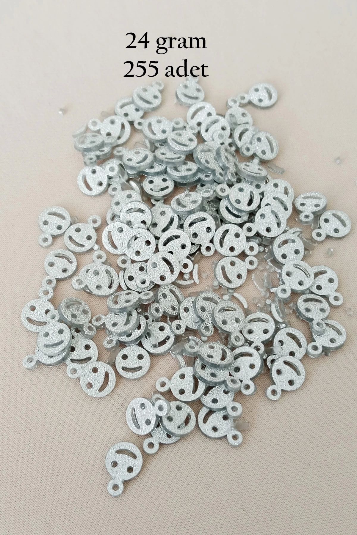 Royaleks Oya Abiye Bileklik Kolye Pleksi Metalik Plastik Pul Gümüş Renk 24 gram 255 adet - BNC585