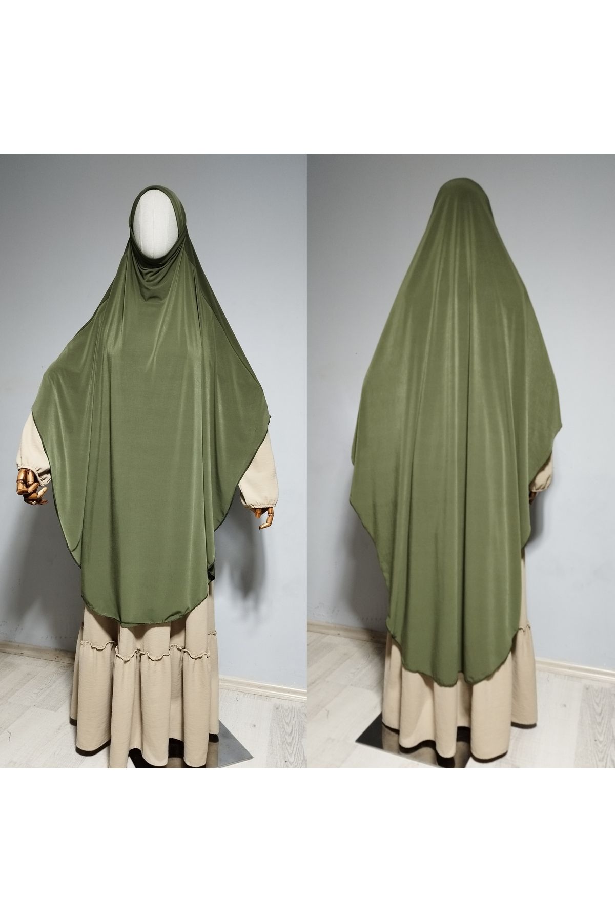 AHRAR tesettür Tam boy oval bağlamalı Sandy sufle khimar hac Umre Icin uygun tesettür hazır eşarp