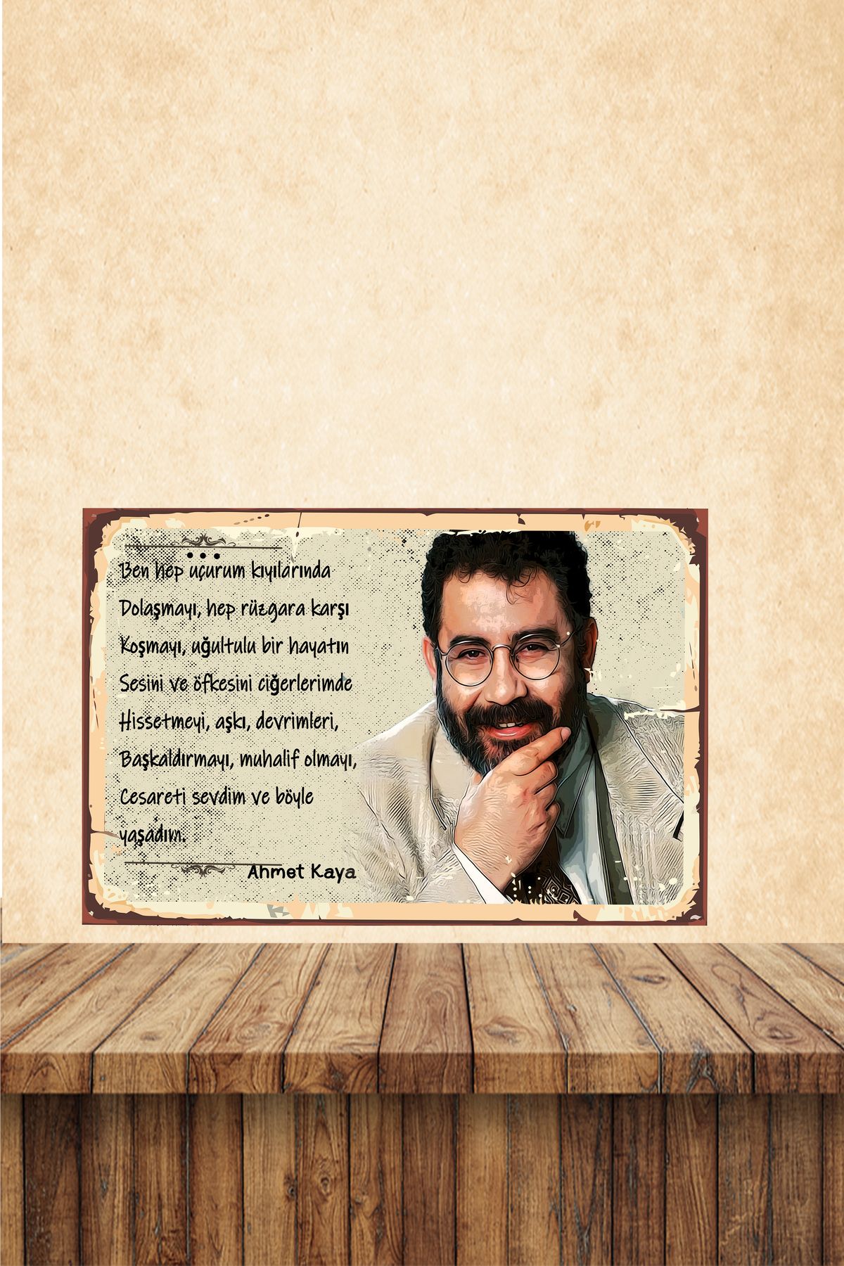 TAKIFİX Ahmet Kaya Sözler Temalı 20 x 30 MDF Tablo
