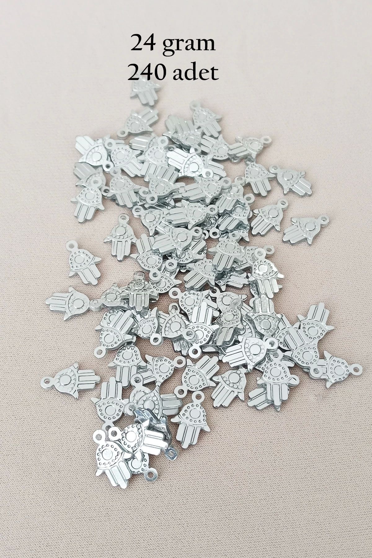 Royaleks Oya Abiye Bileklik Kolye Pleksi Metalik Plastik Pul Gümüş Renk 24 gram 240 adet - BNC586