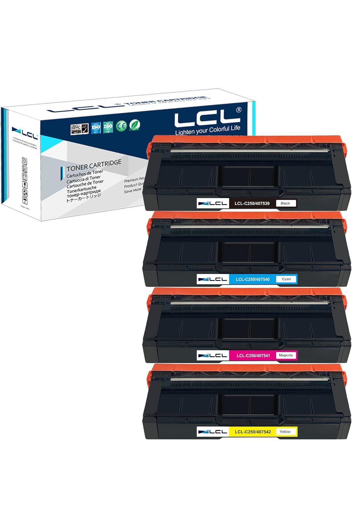 Ricoh sp c250dn sp c250sf C261SFNW C261DNW C260DNW C260SFNW (4-Pack Black Cyan Magenta Yellow)