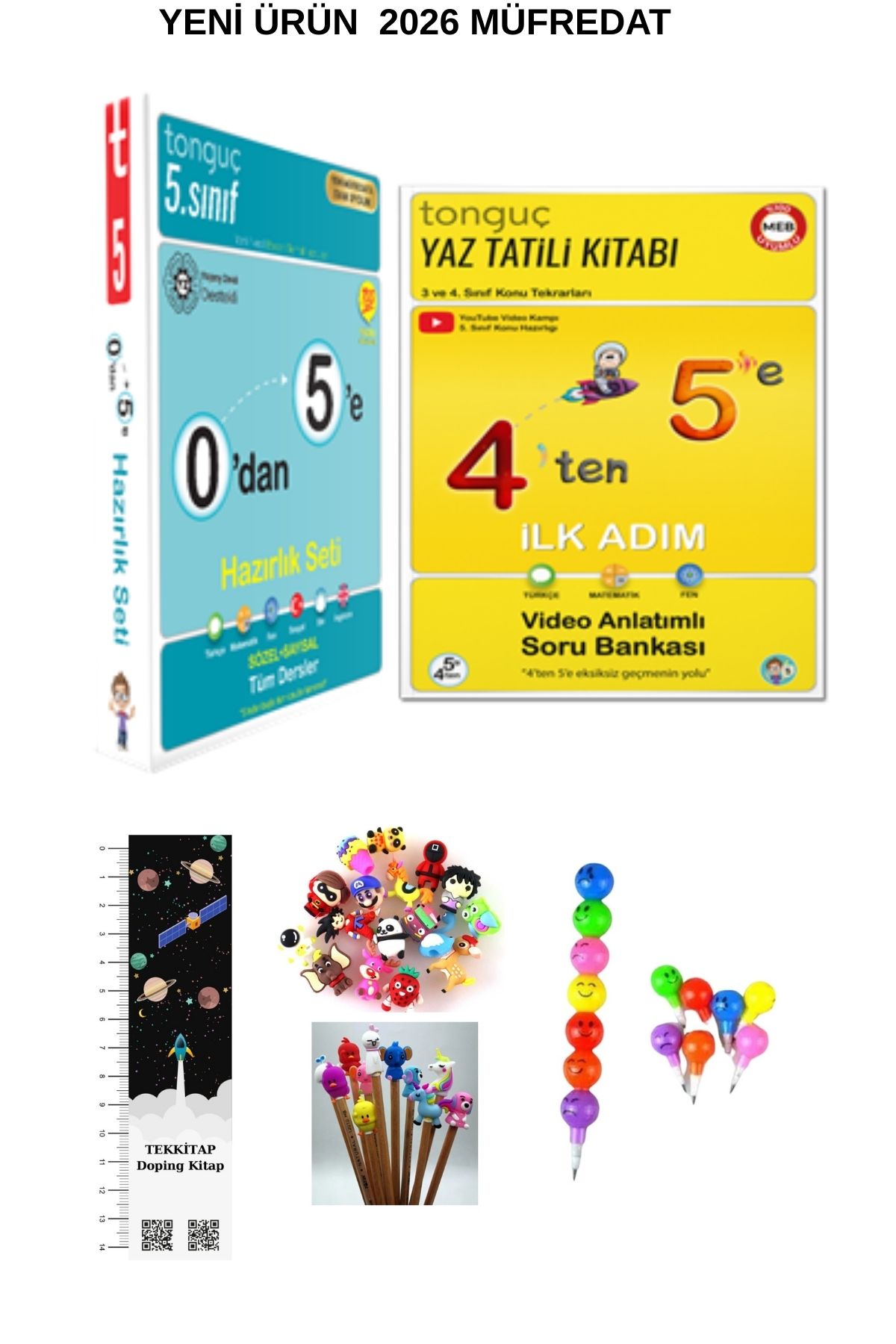 Tonguç Yayınları Tonguç 0'dan 5-4'ten 5'e Yaz Tatili Kitabı İlk Adım SETİ (3 KİTAP )(UZAY A.+EMOJİ K.+KALEM B.)2026